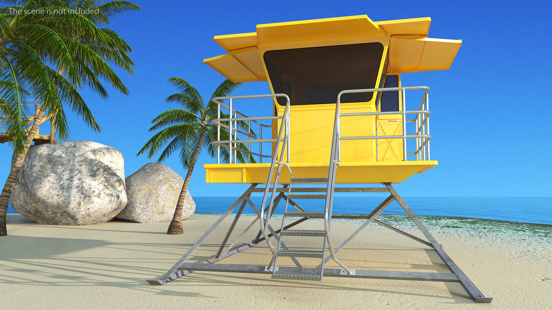 Yellow Lifeguard Tower 3D