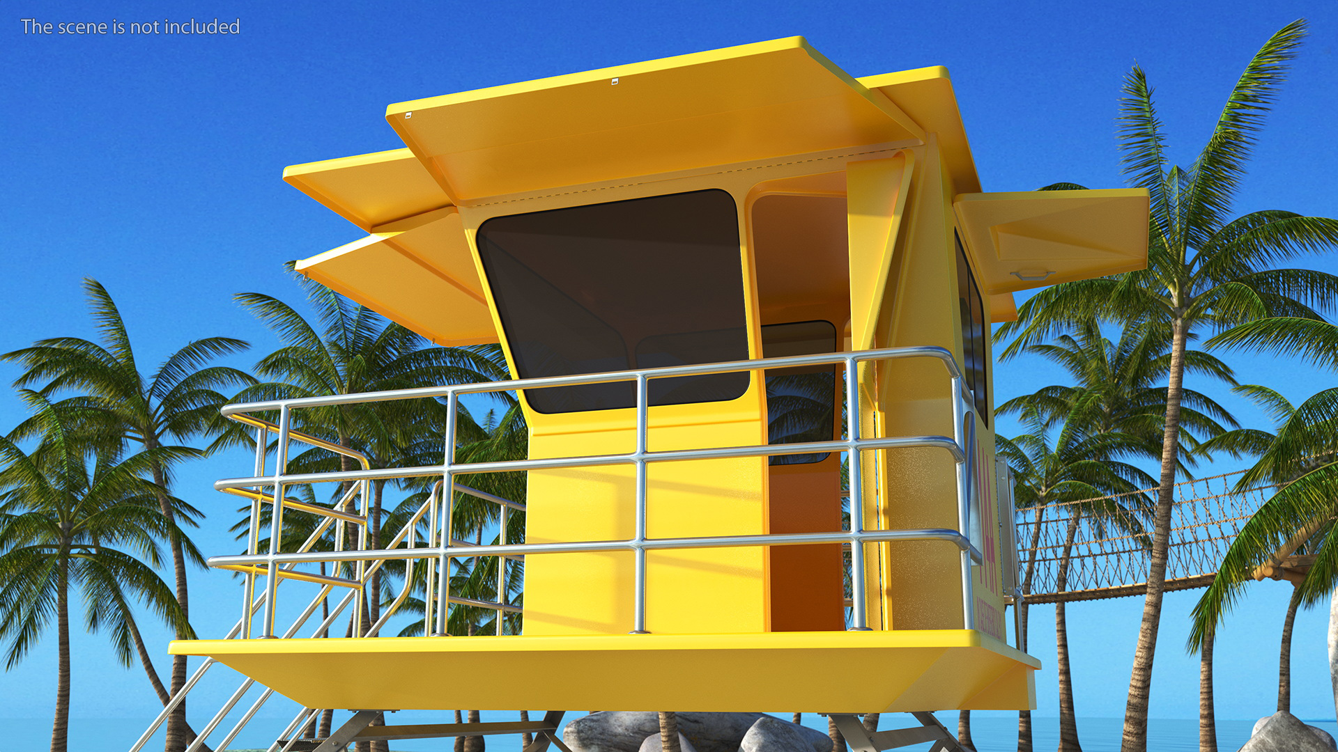 Yellow Lifeguard Tower 3D