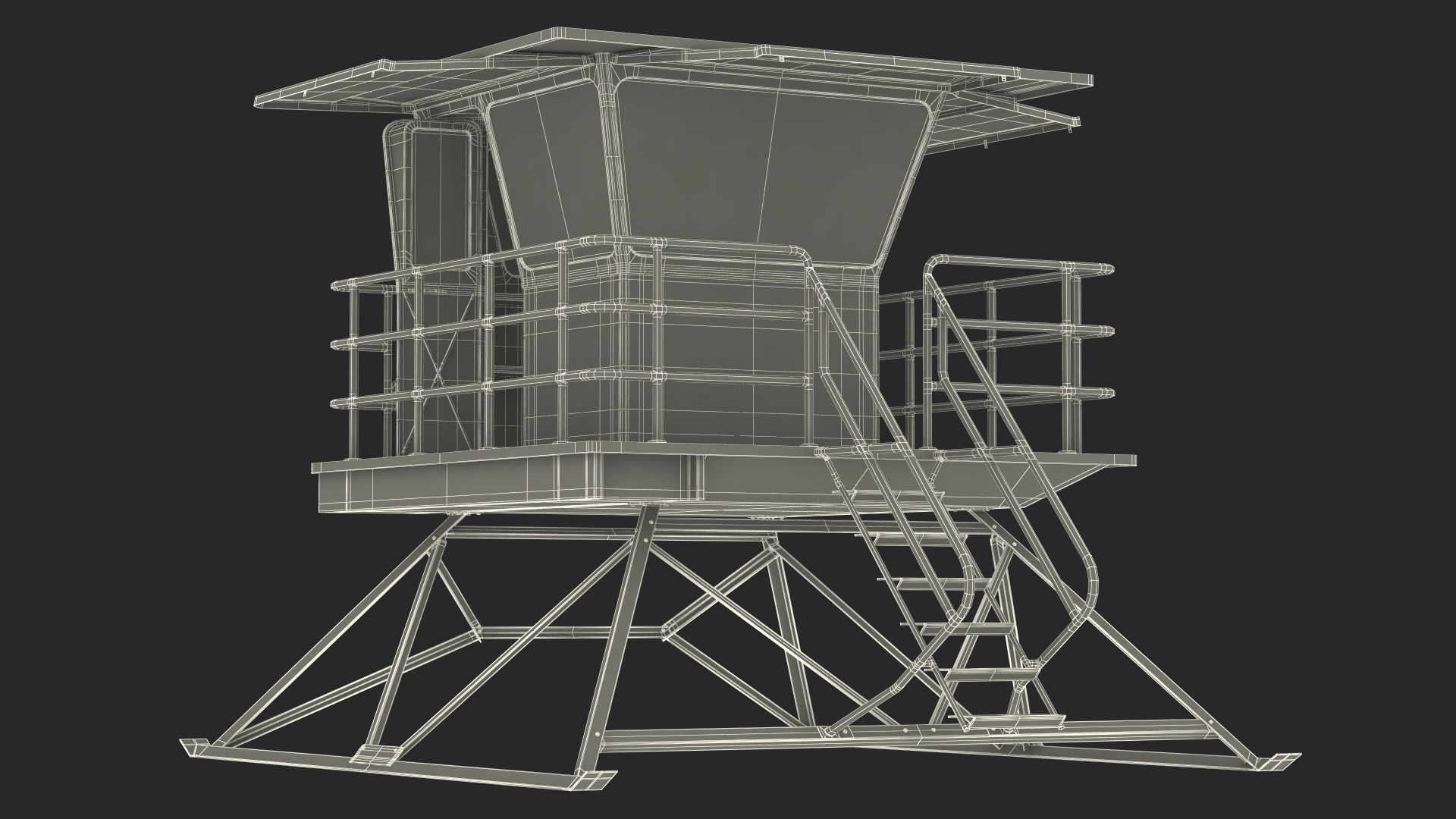 Yellow Lifeguard Tower 3D