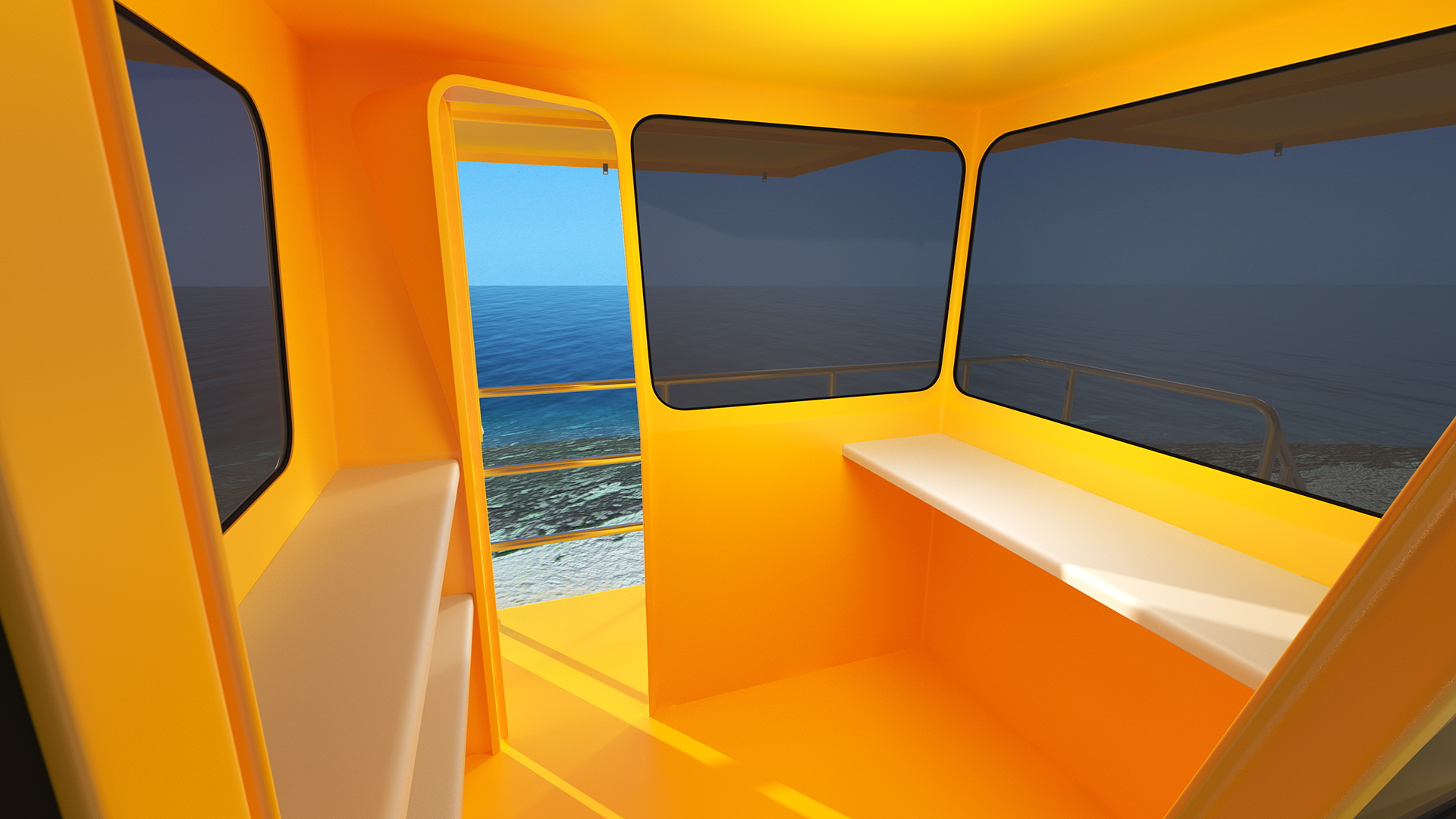 Yellow Lifeguard Tower 3D