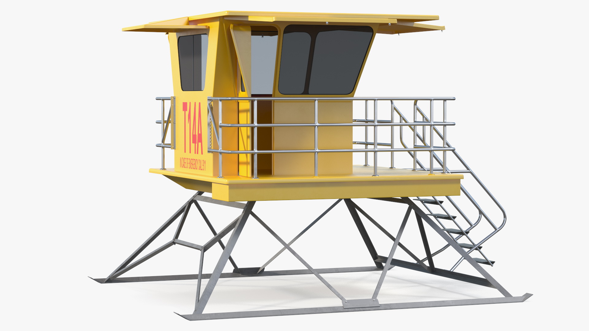 Yellow Lifeguard Tower 3D