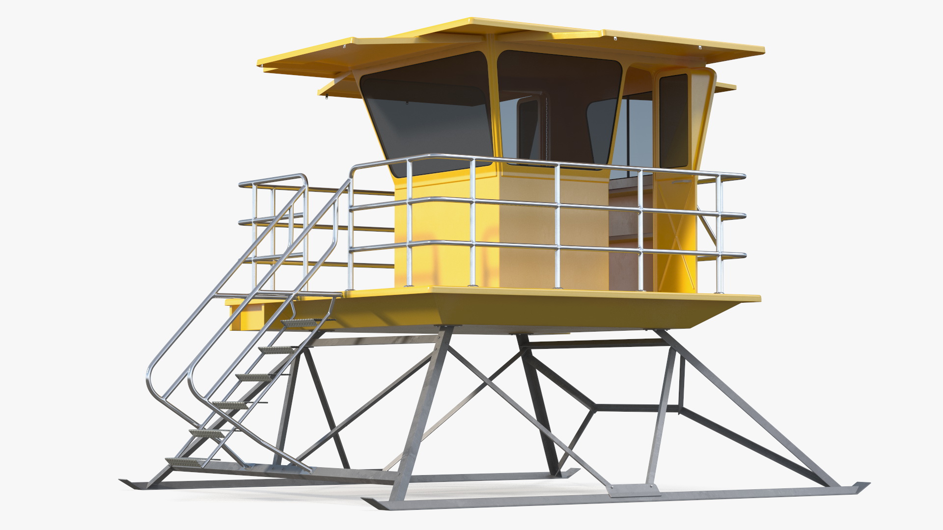 Yellow Lifeguard Tower 3D