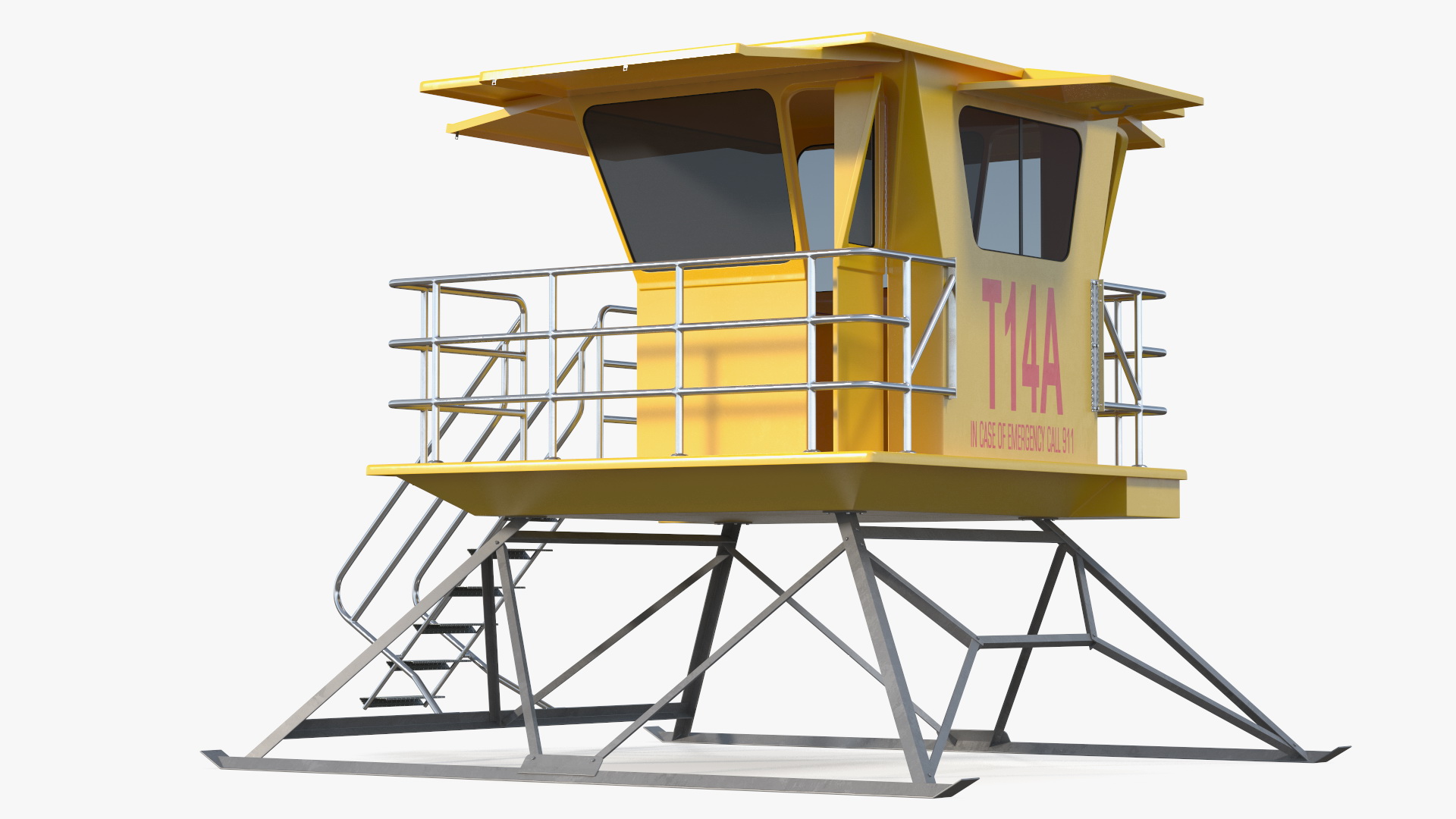 Yellow Lifeguard Tower 3D