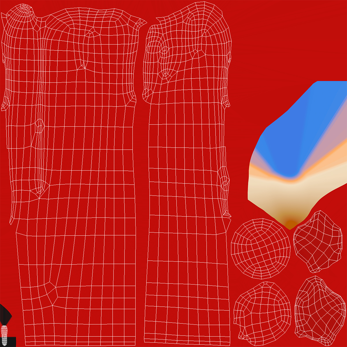 Melting Wax Candle Red 3D