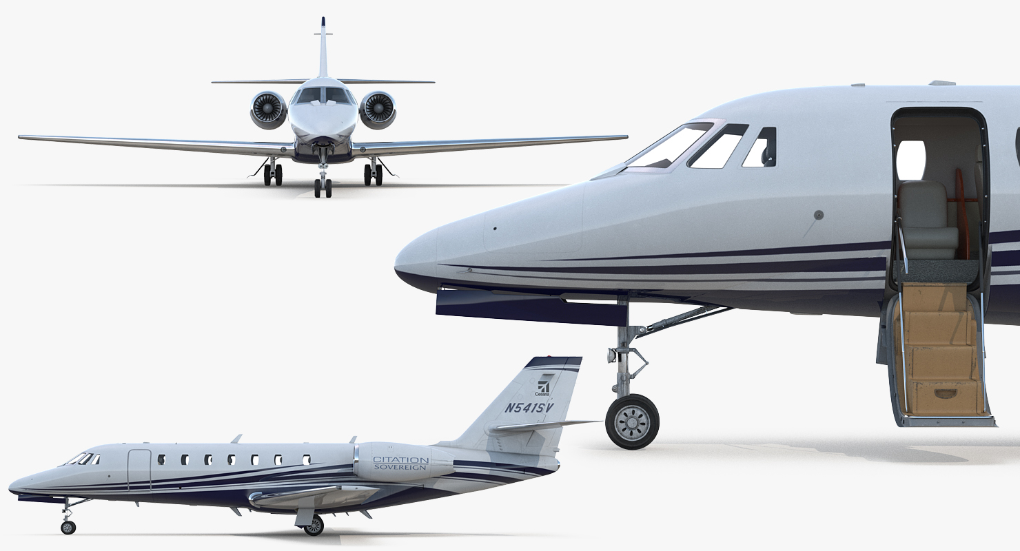 3D Cessna 680 Citation Sovereign Rigged