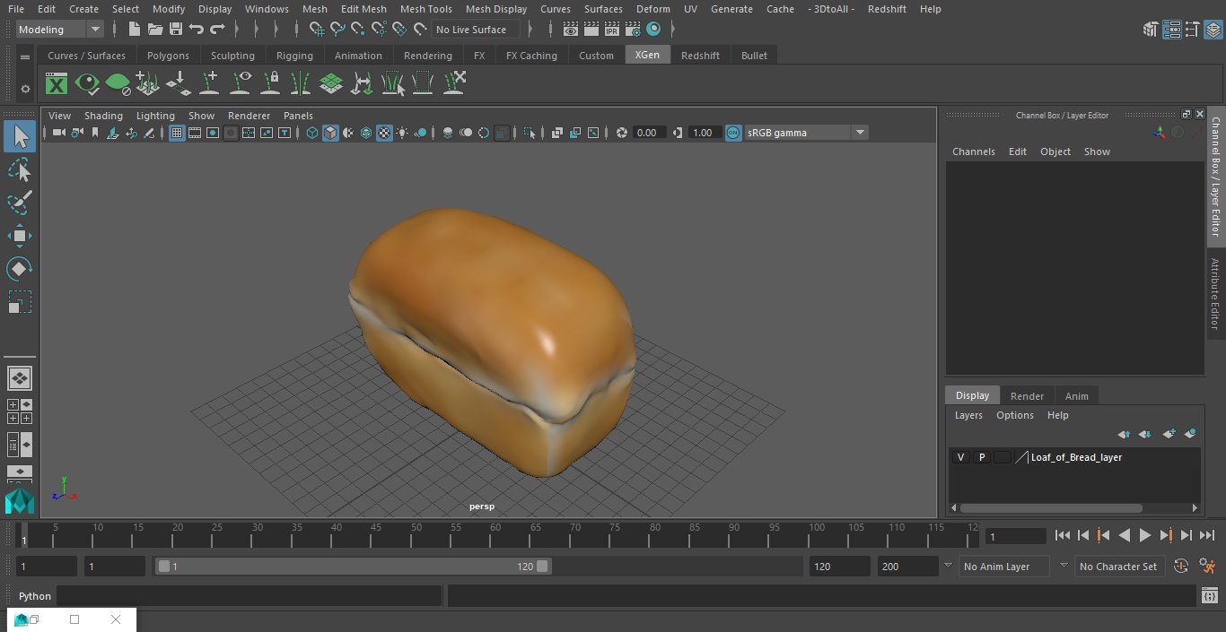 3D Loaf of Bread model