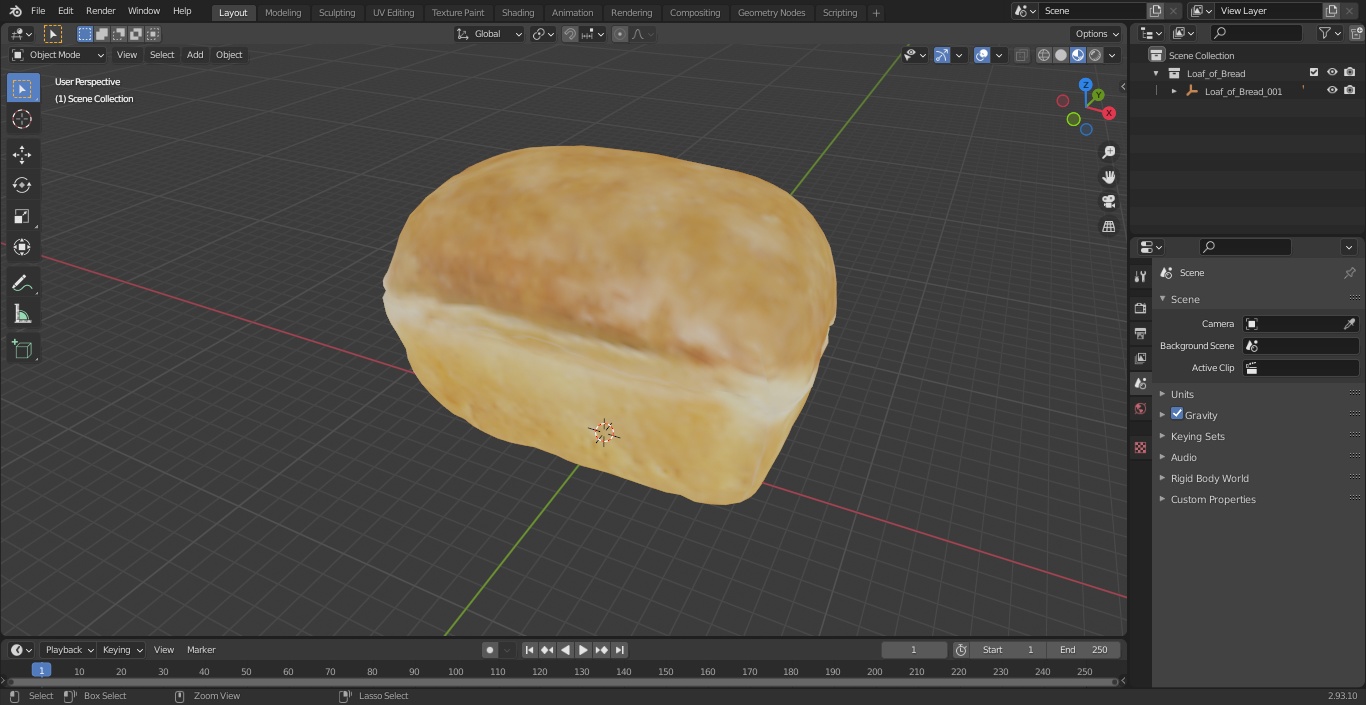 3D Loaf of Bread model