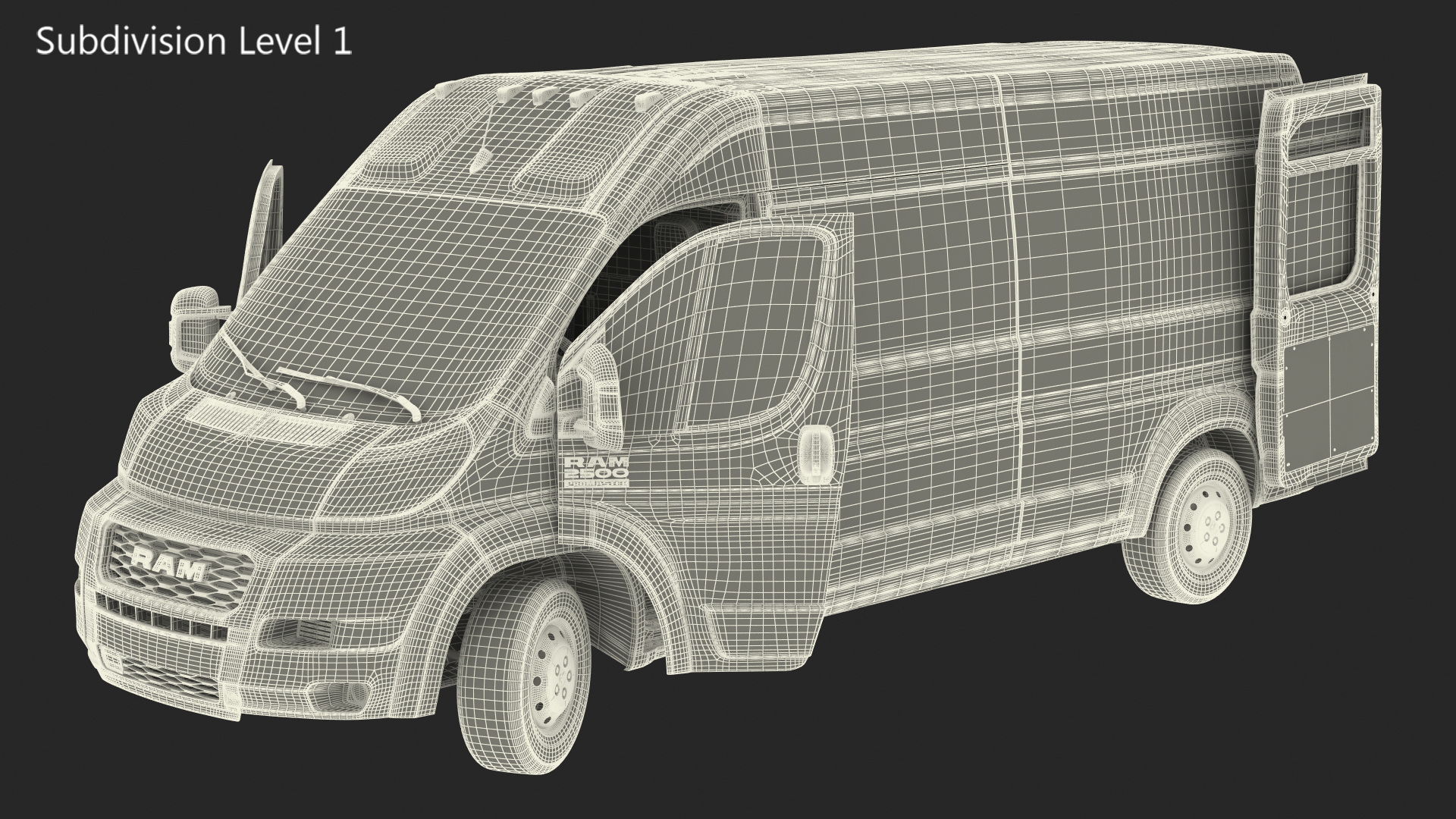 2022 RAM Promaster 159 Rigged 3D model