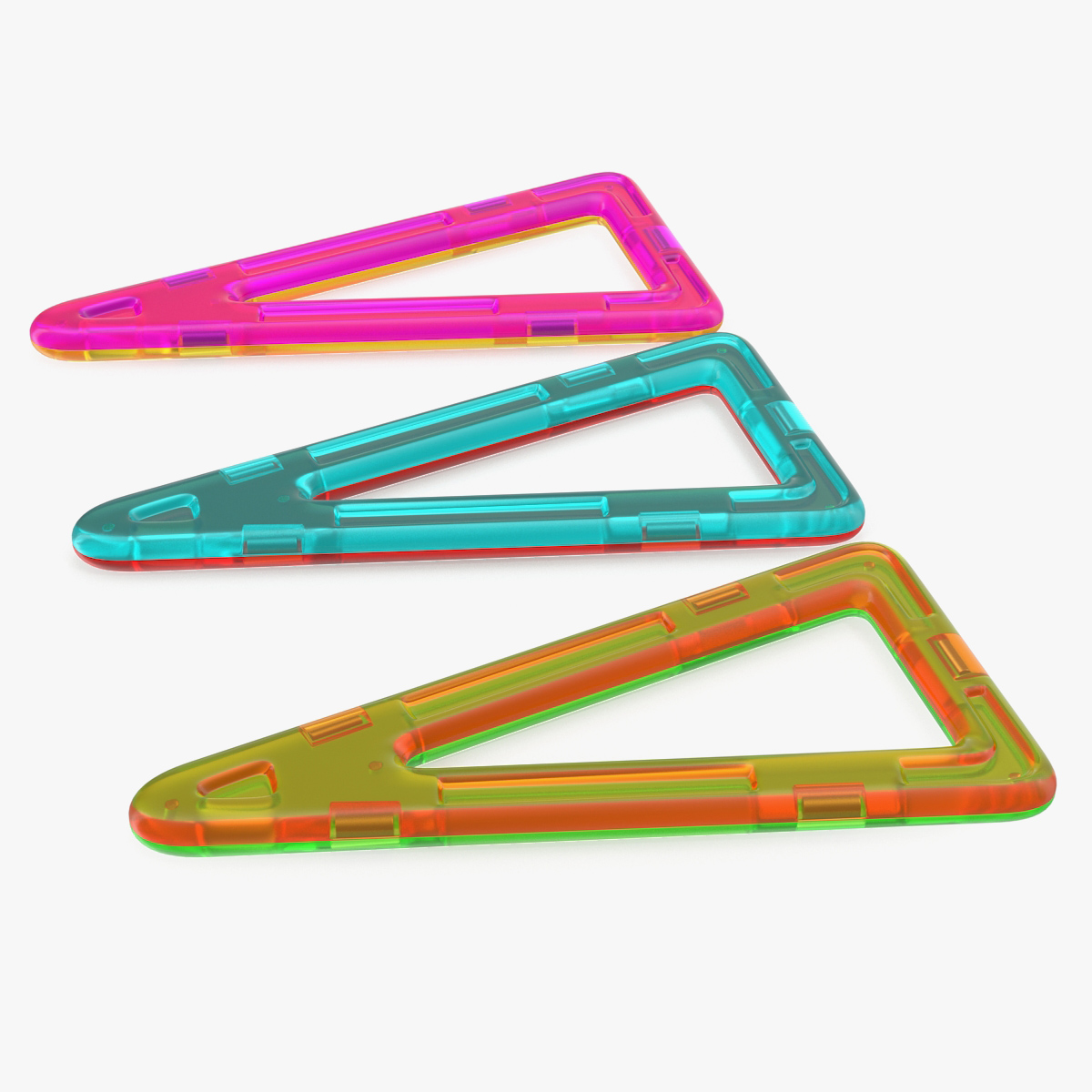 Magnetic Designer Stretched Triangles 3D Model