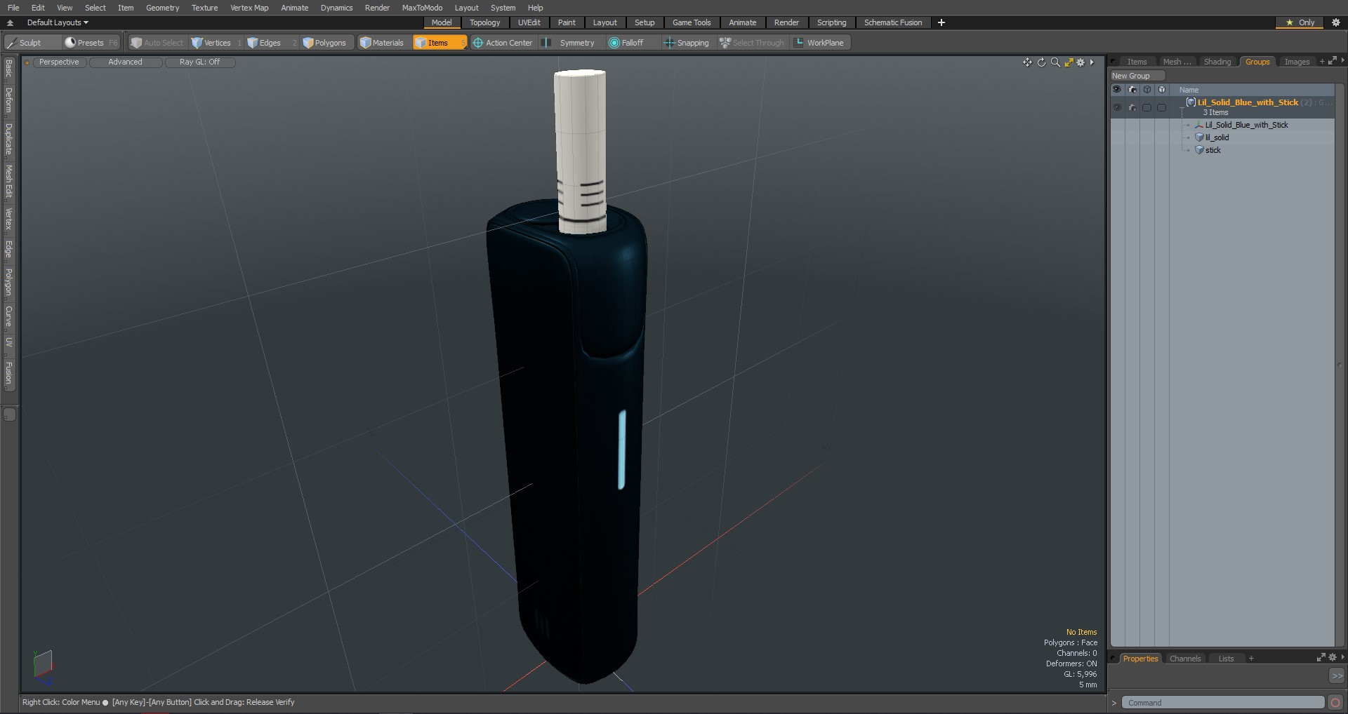 3D model Lil Solid Blue with Stick