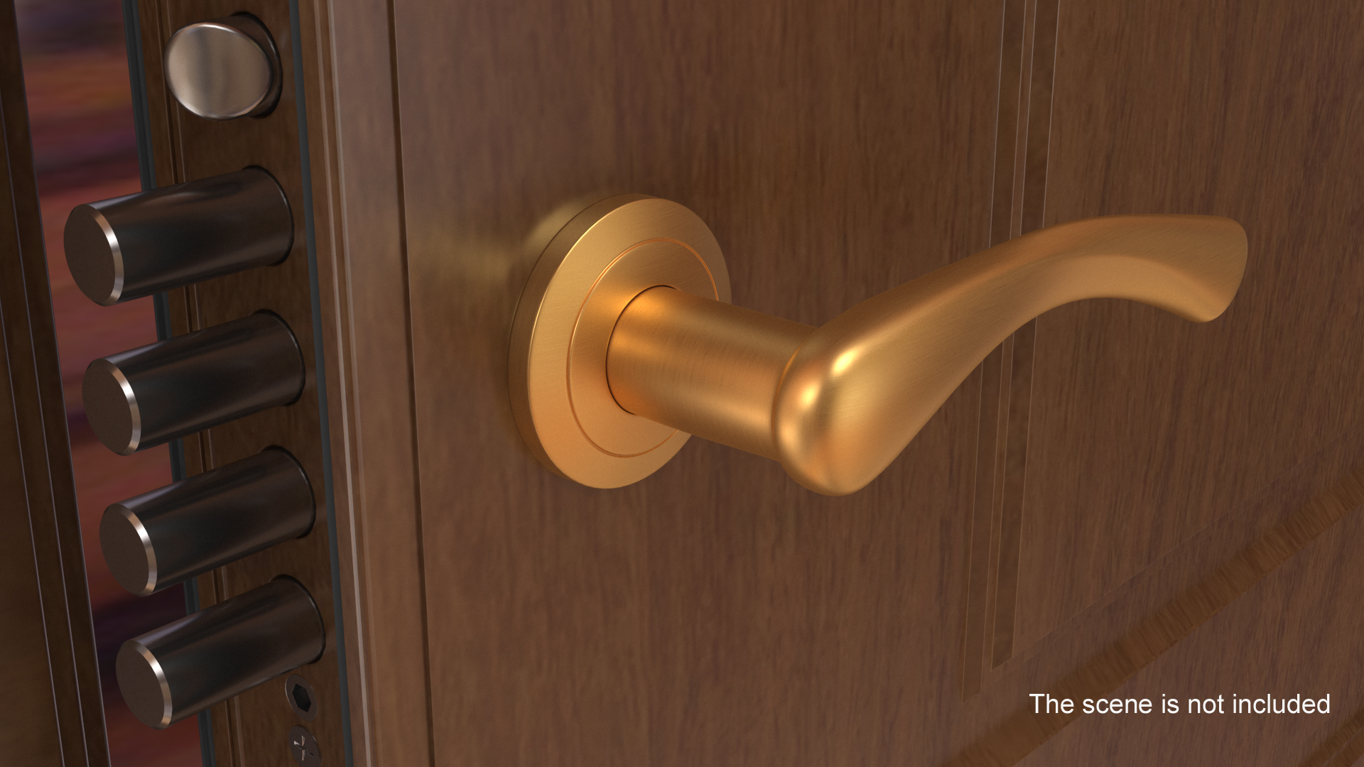 3D Gold Arc Door Handles