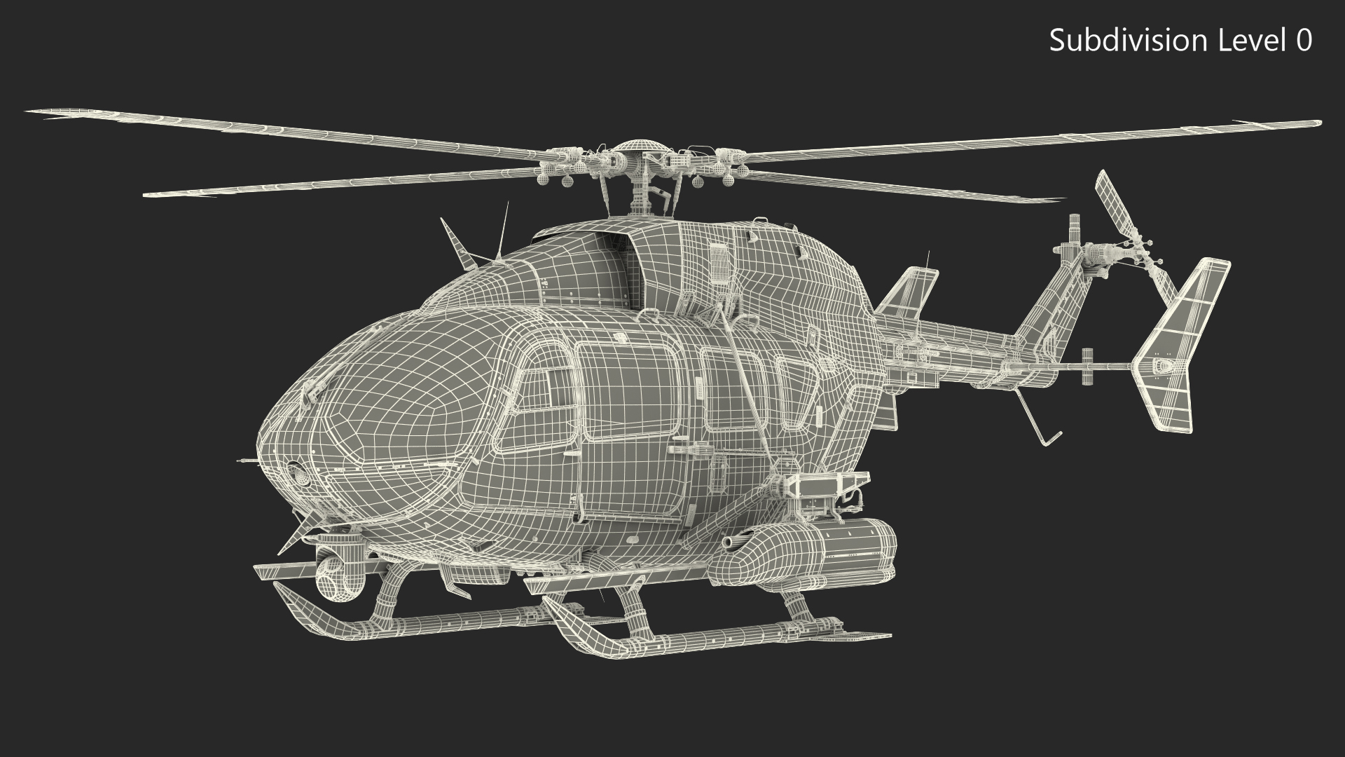 3D model Armed Aerial Scout 72X Helicopter Rigged