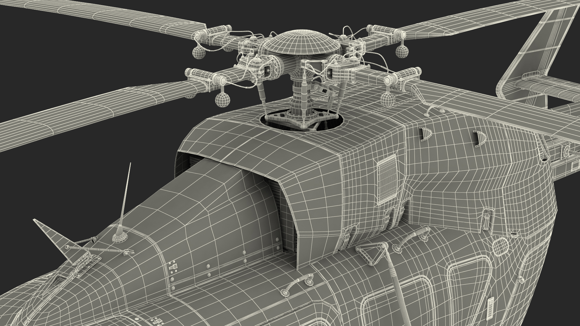 3D model Armed Aerial Scout 72X Helicopter Rigged