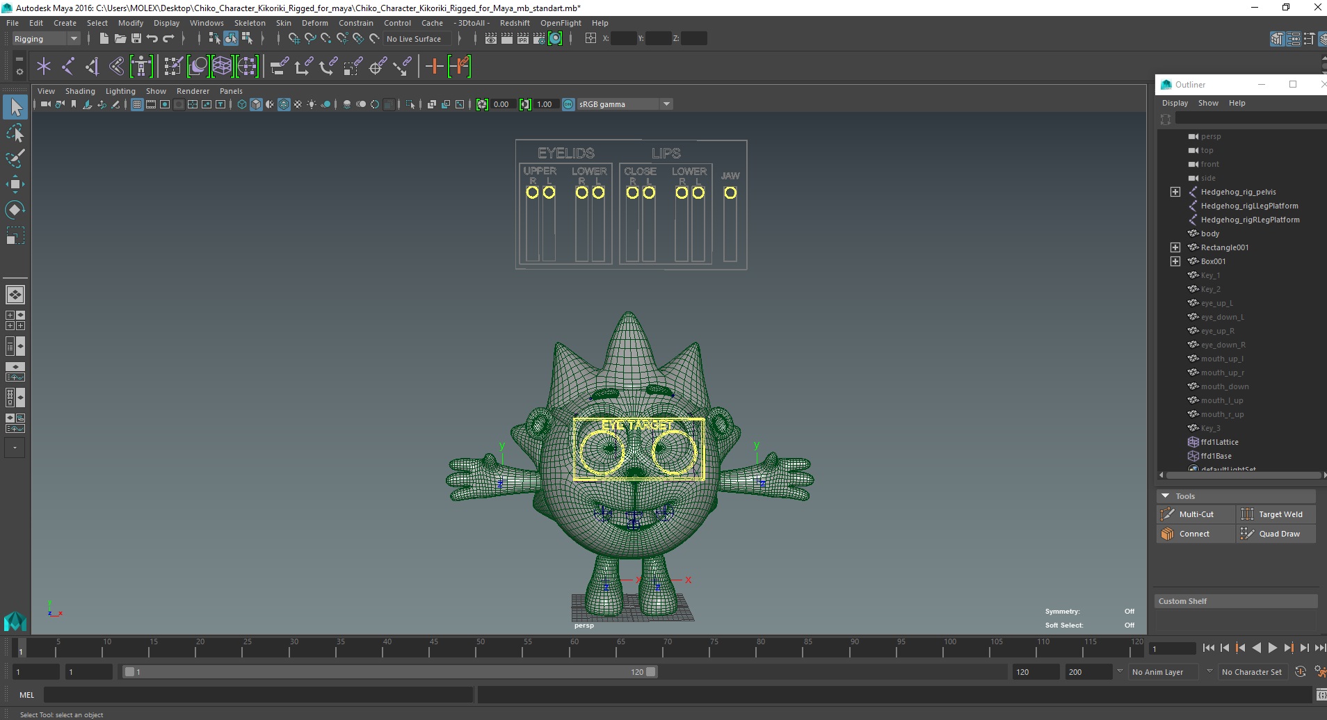 3D model Chiko Character Kikoriki Rigged for Maya