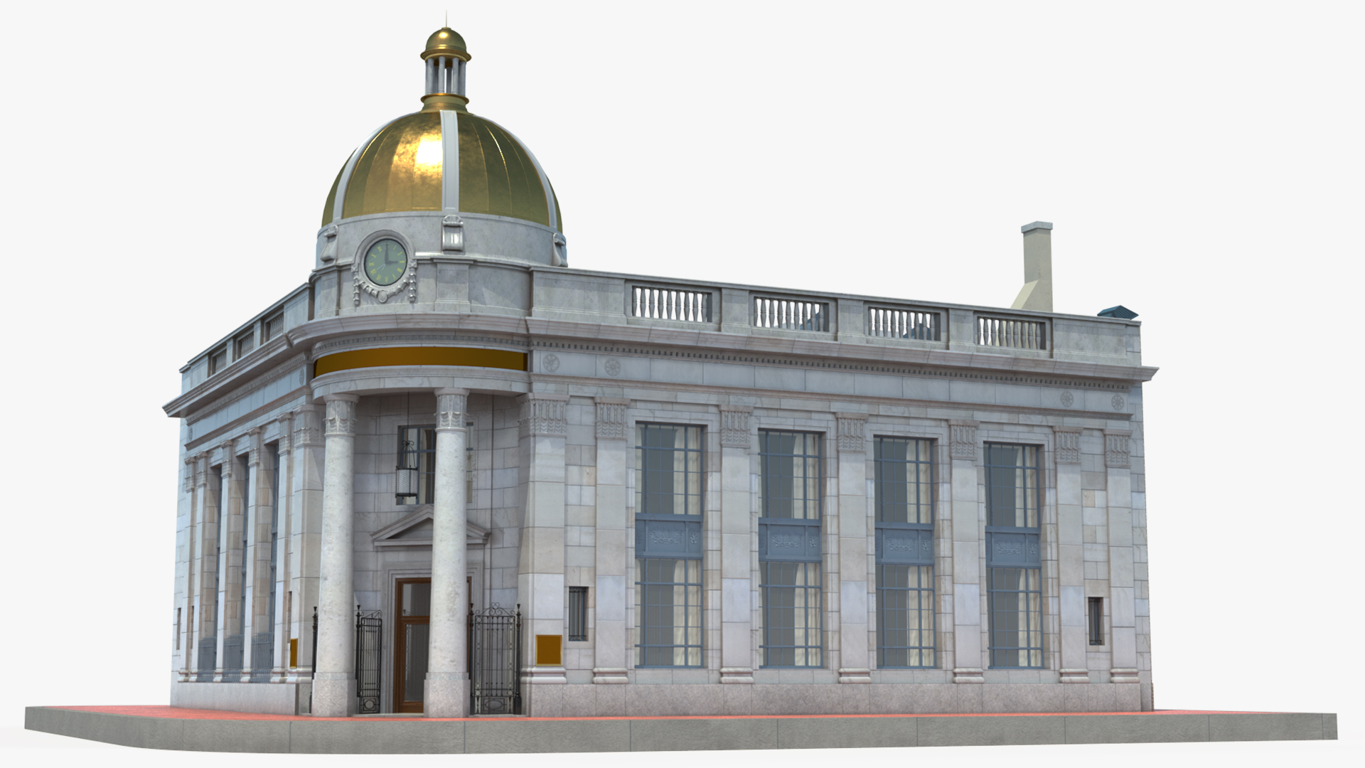 Old and Classic Bank Building 3D model