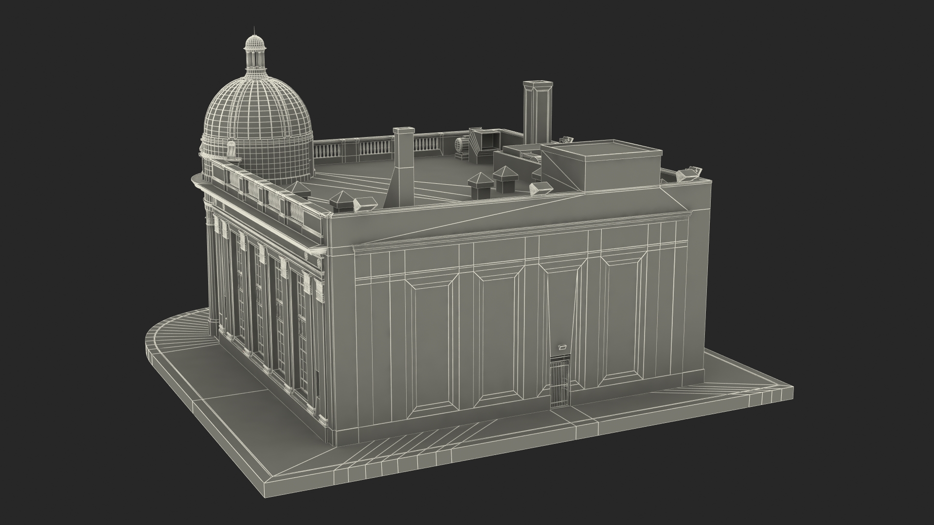 Old and Classic Bank Building 3D model