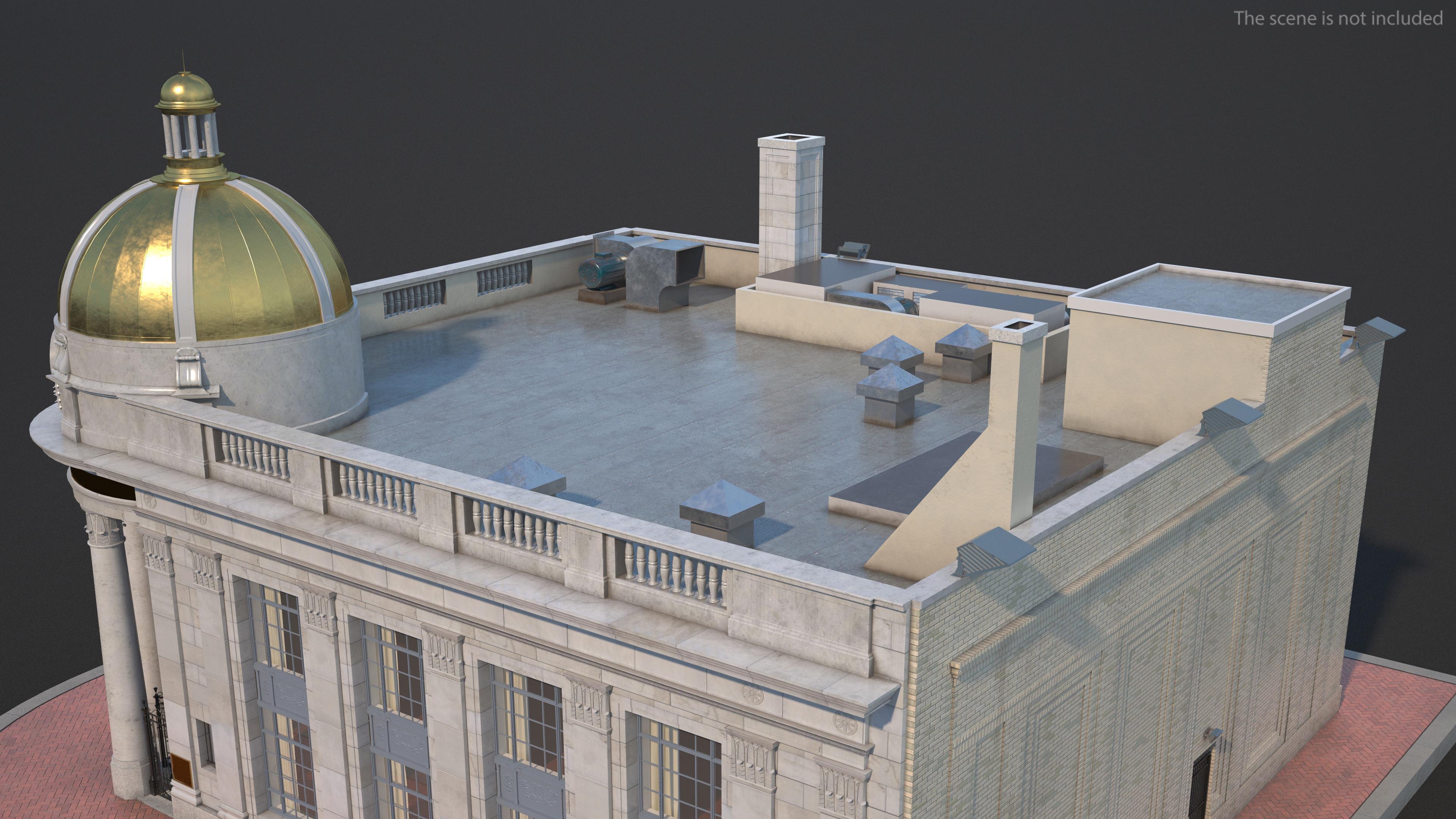 Old and Classic Bank Building 3D model