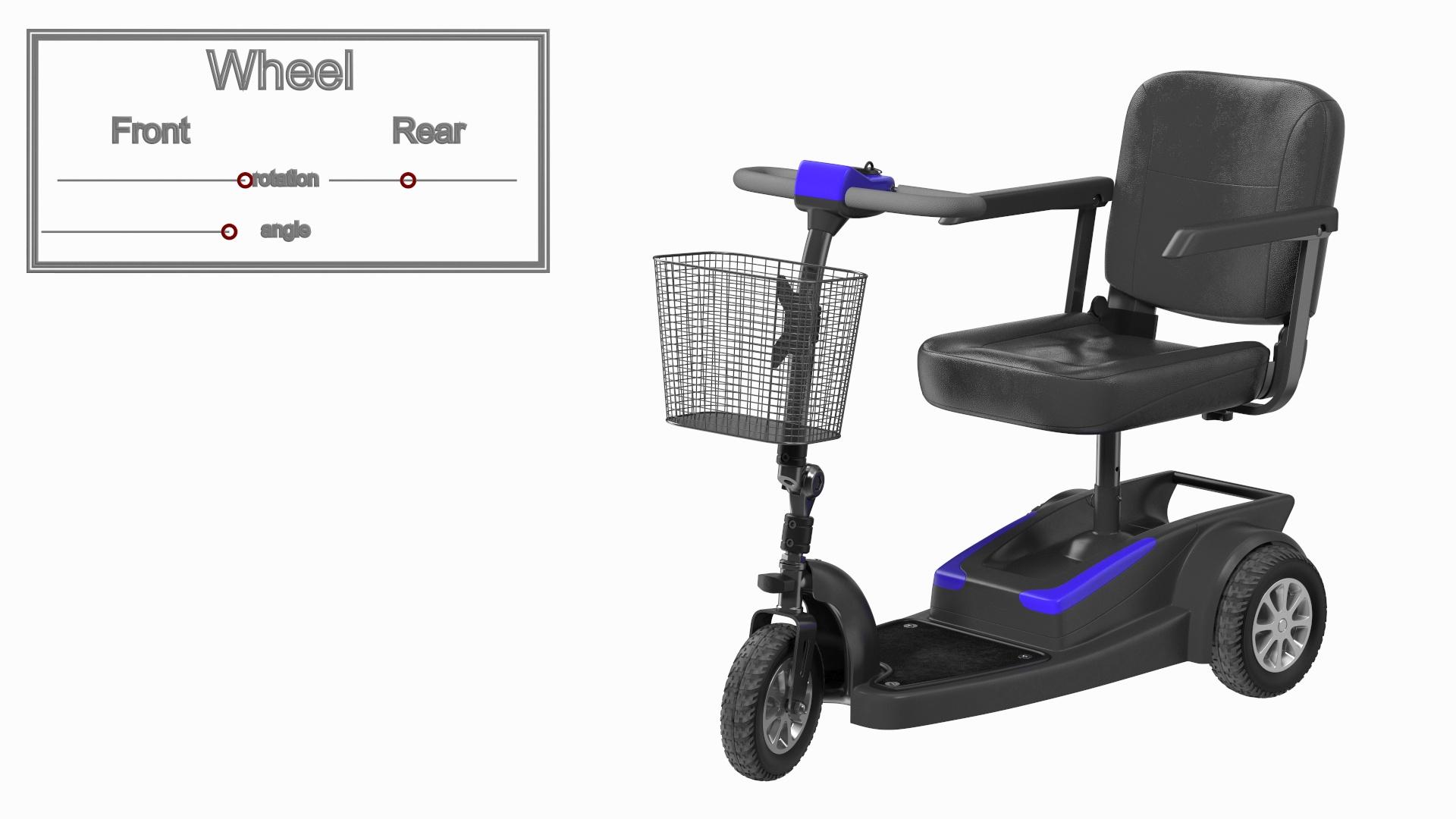 Elderly Woman on Electric Wheelchair Rigged for Maya 3D