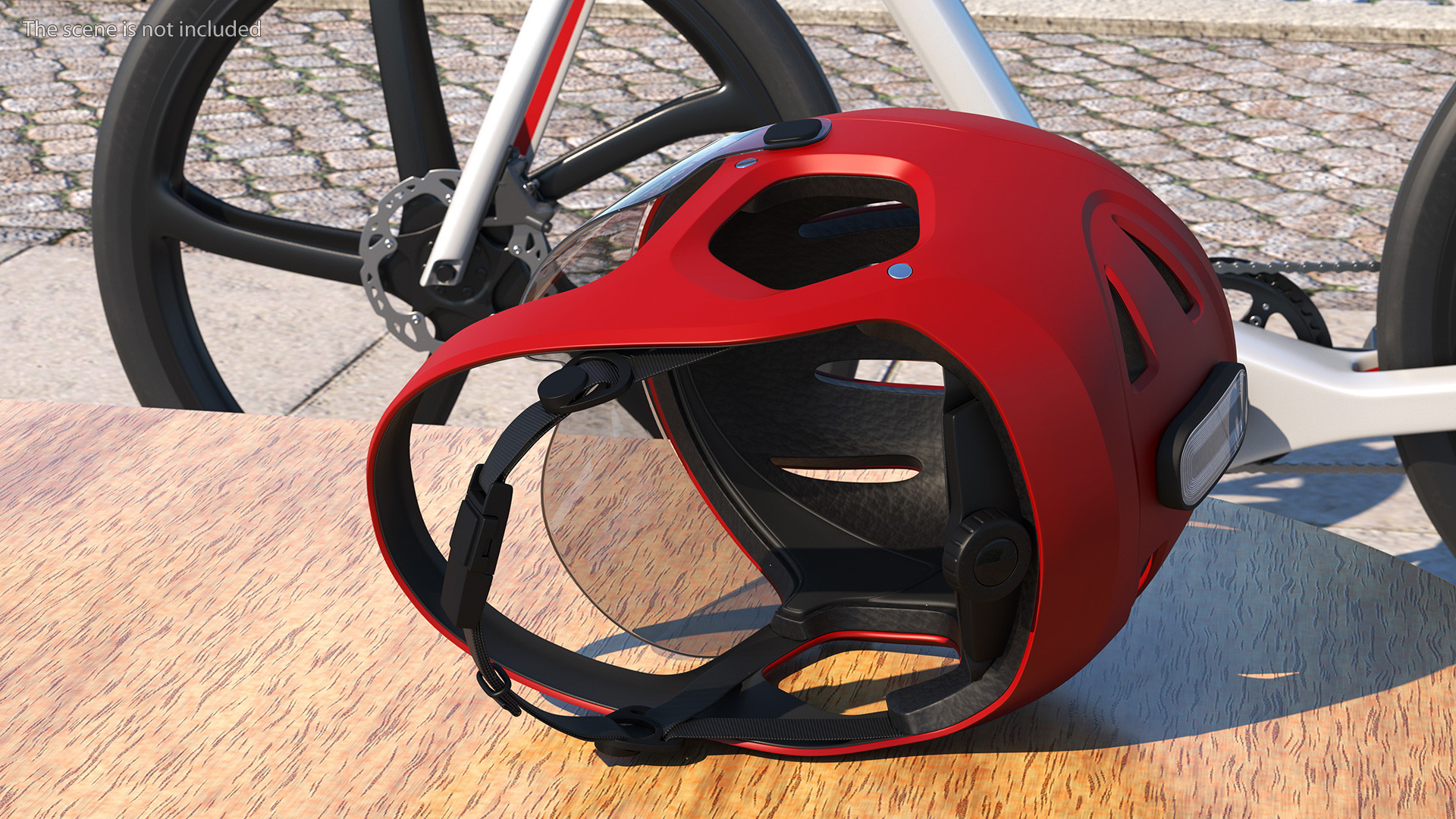 Full-Face E-Bike Helmet Red 3D