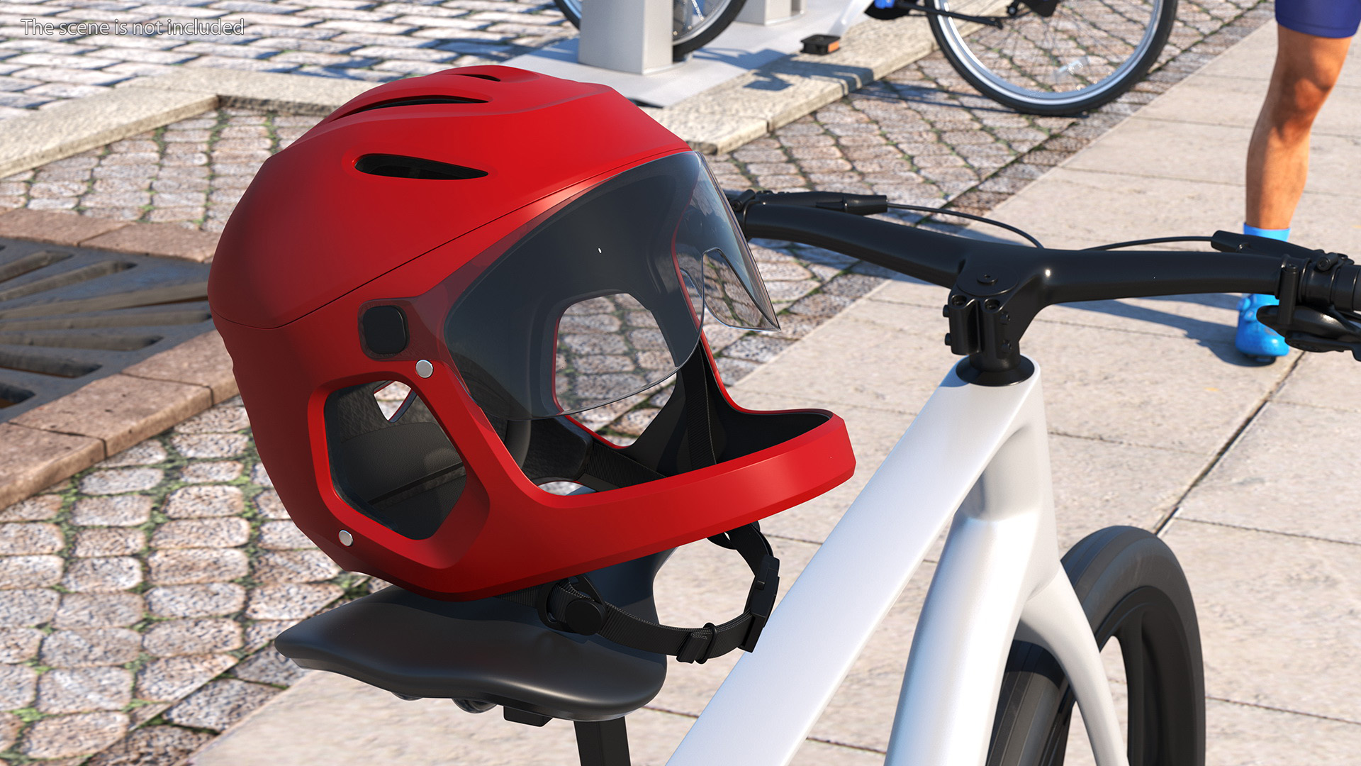 Full-Face E-Bike Helmet Red 3D