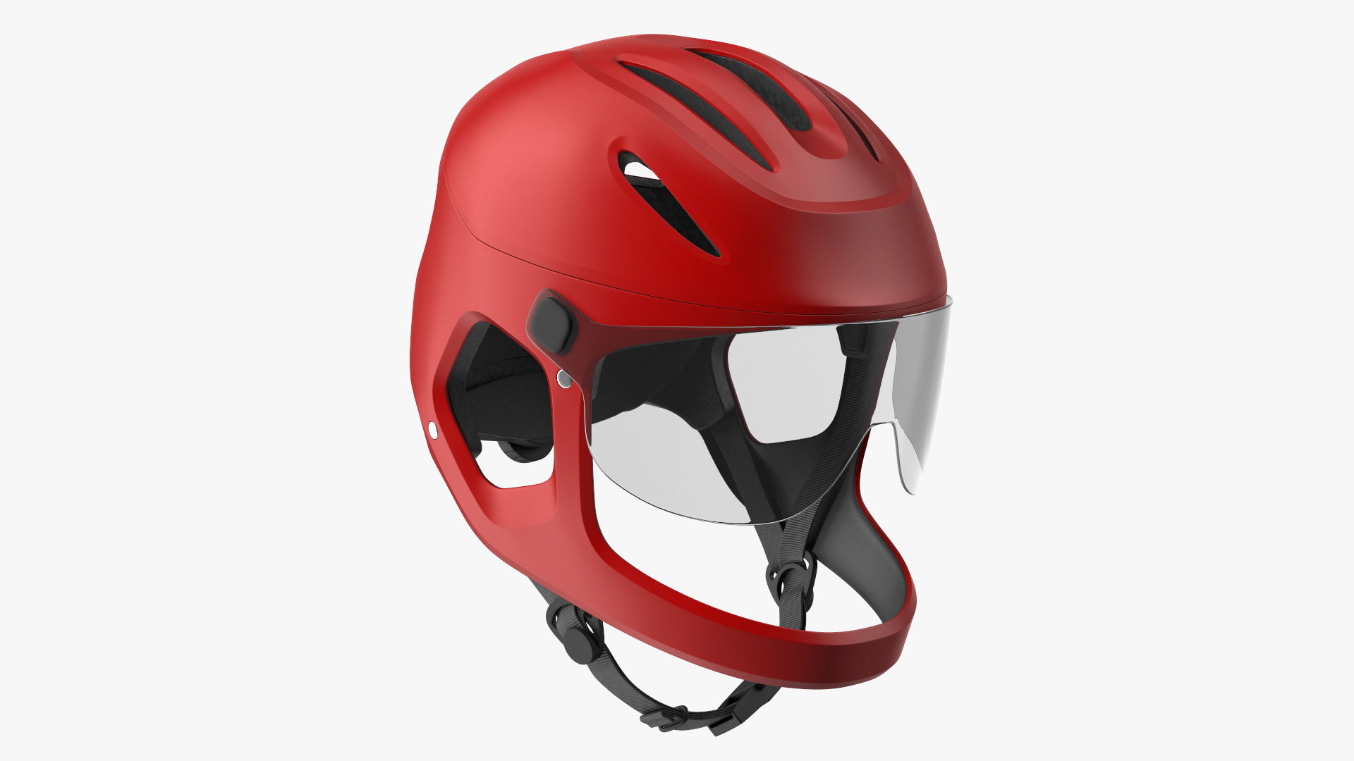 Full-Face E-Bike Helmet Red 3D