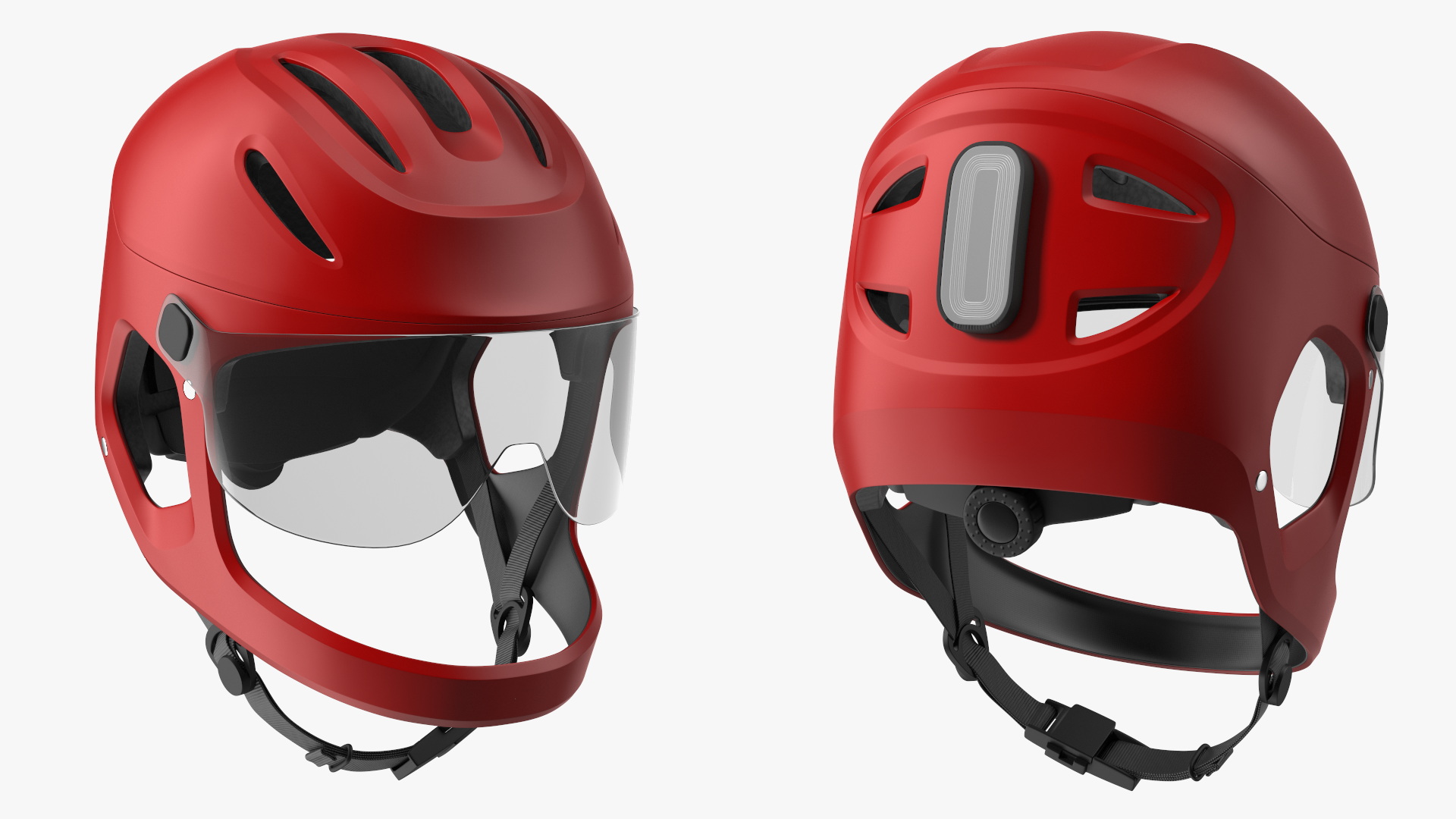 Full-Face E-Bike Helmet Red 3D