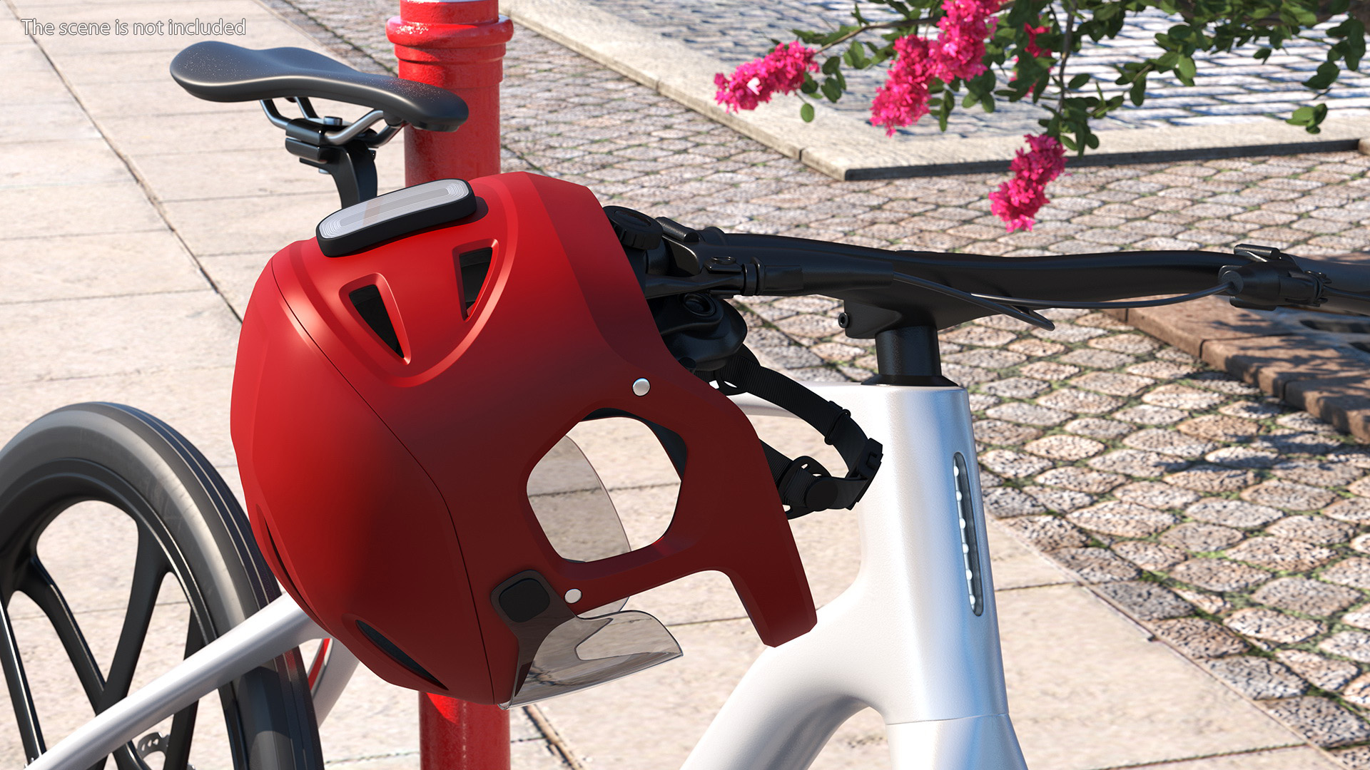 Full-Face E-Bike Helmet Red 3D