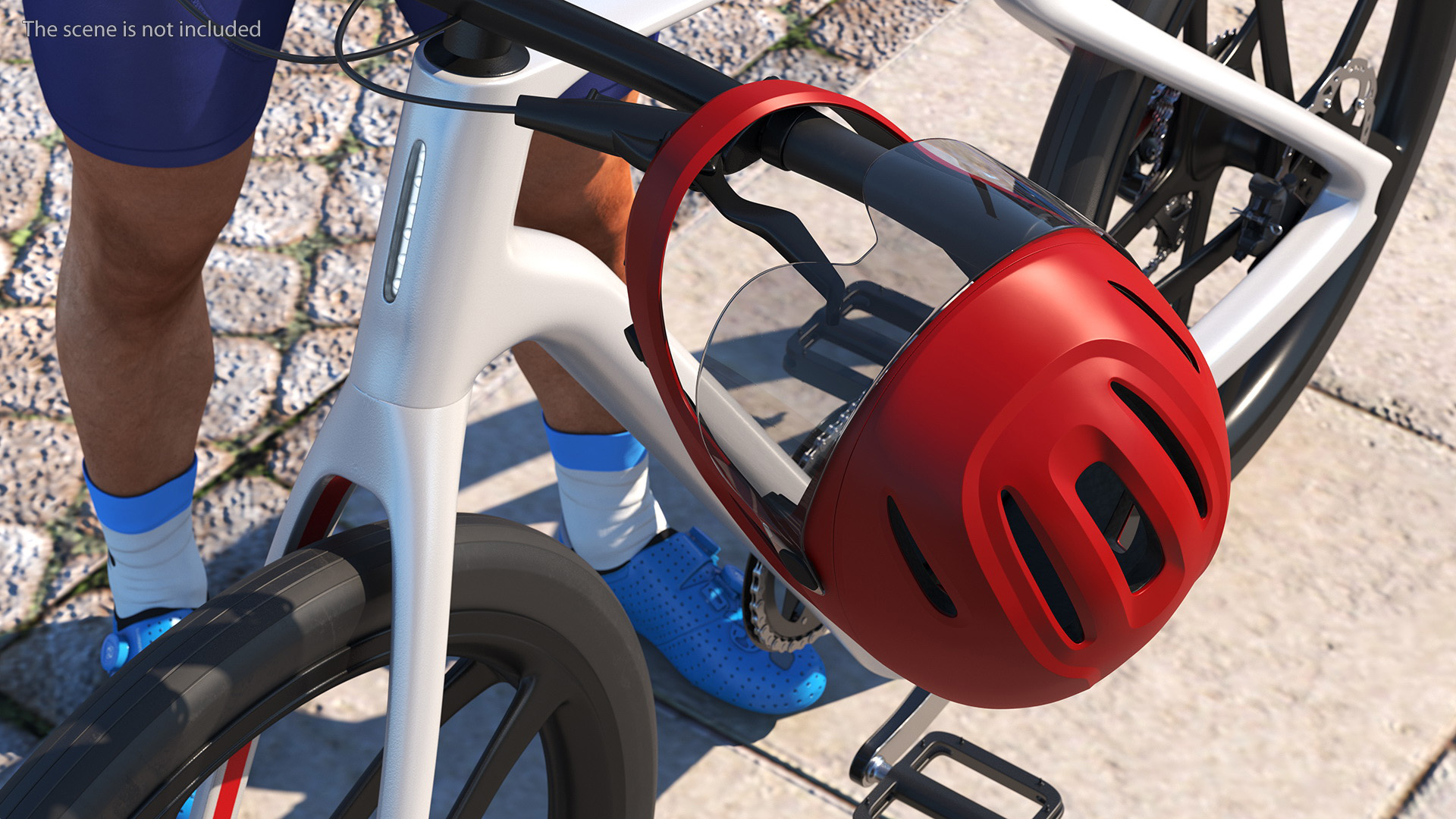 Full-Face E-Bike Helmet Red 3D