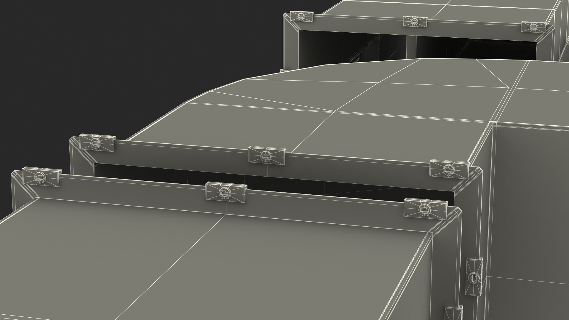 Ventilation Shaft Square System Components 3D