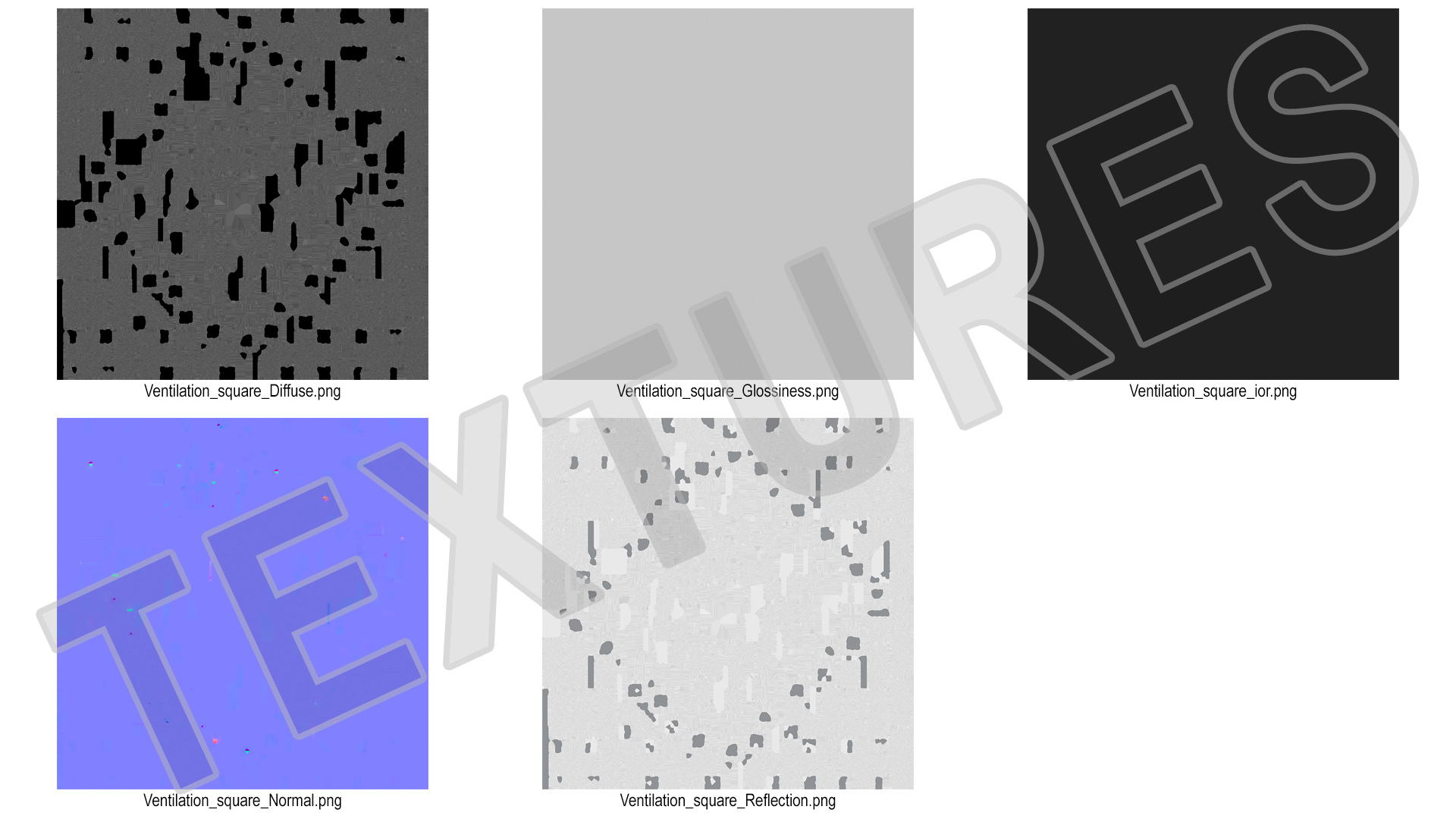 Ventilation Shaft Square System Components 3D