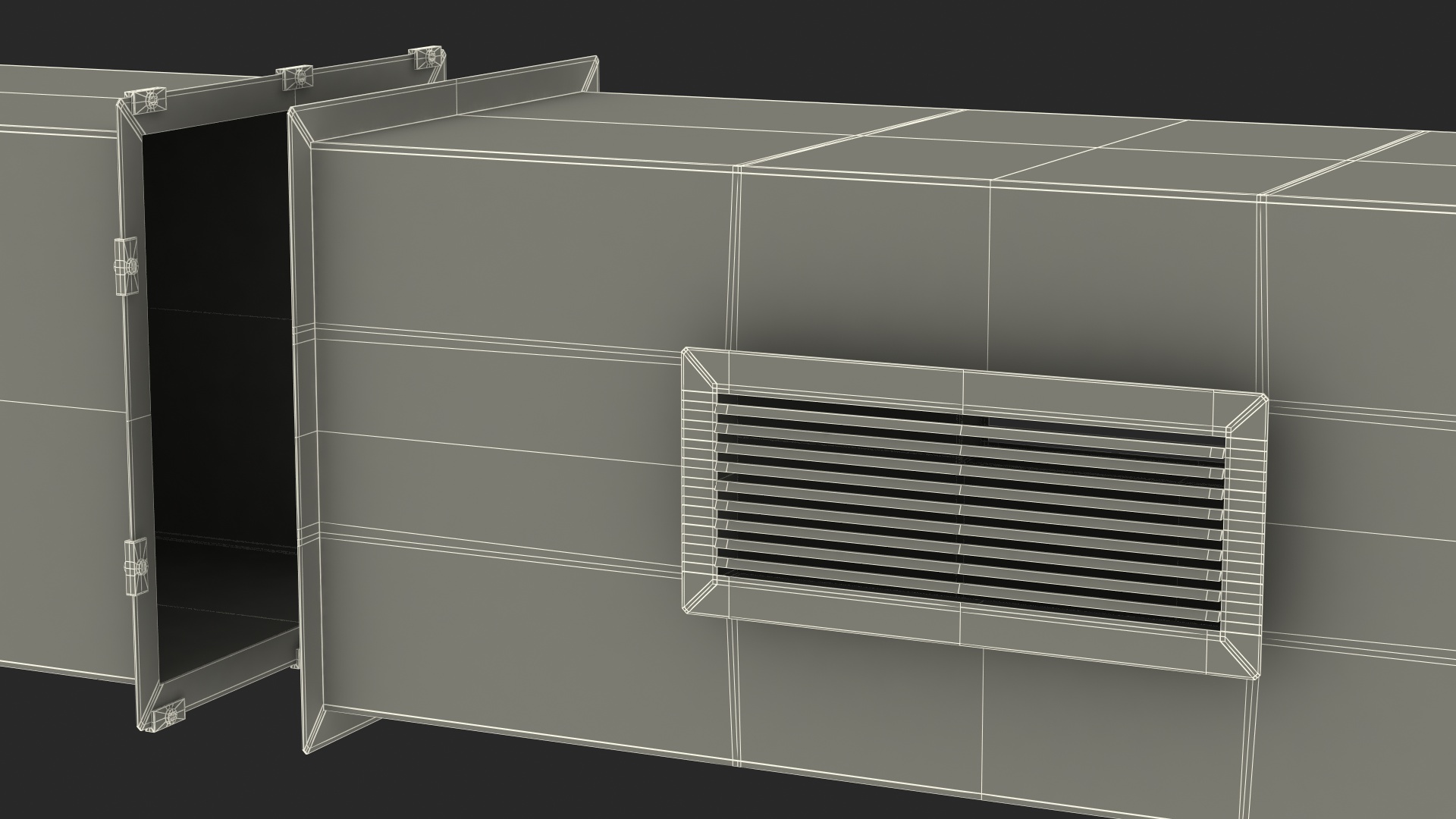 Ventilation Shaft Square System Components 3D