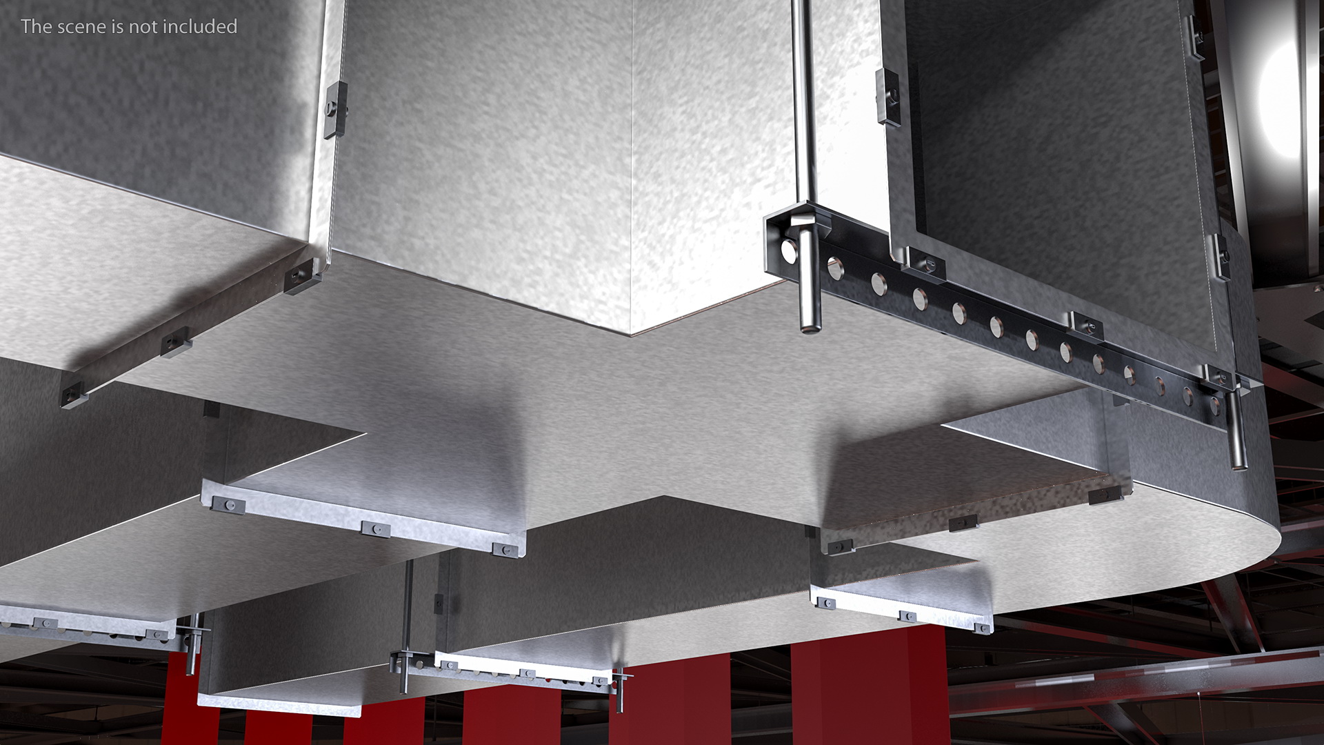 Ventilation Shaft Square System Components 3D