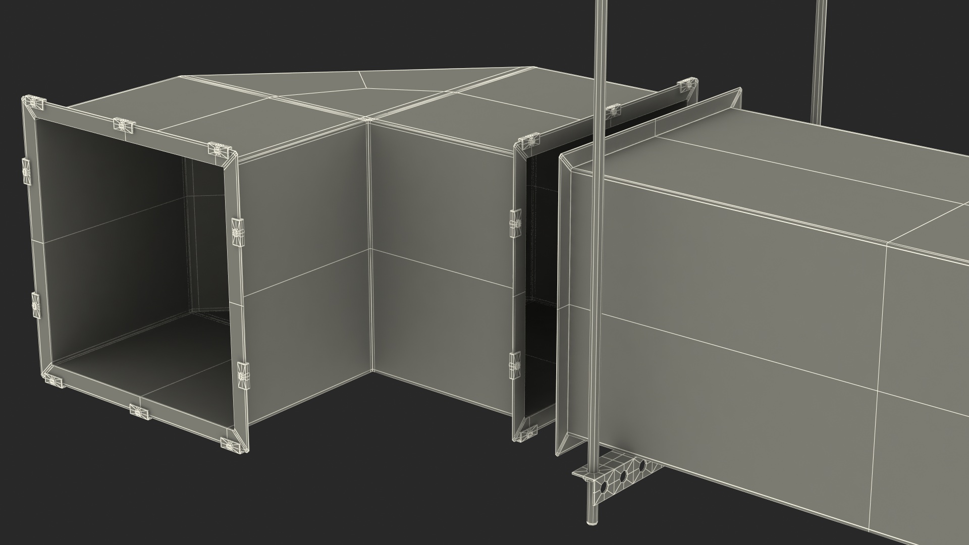 Ventilation Shaft Square System Components 3D