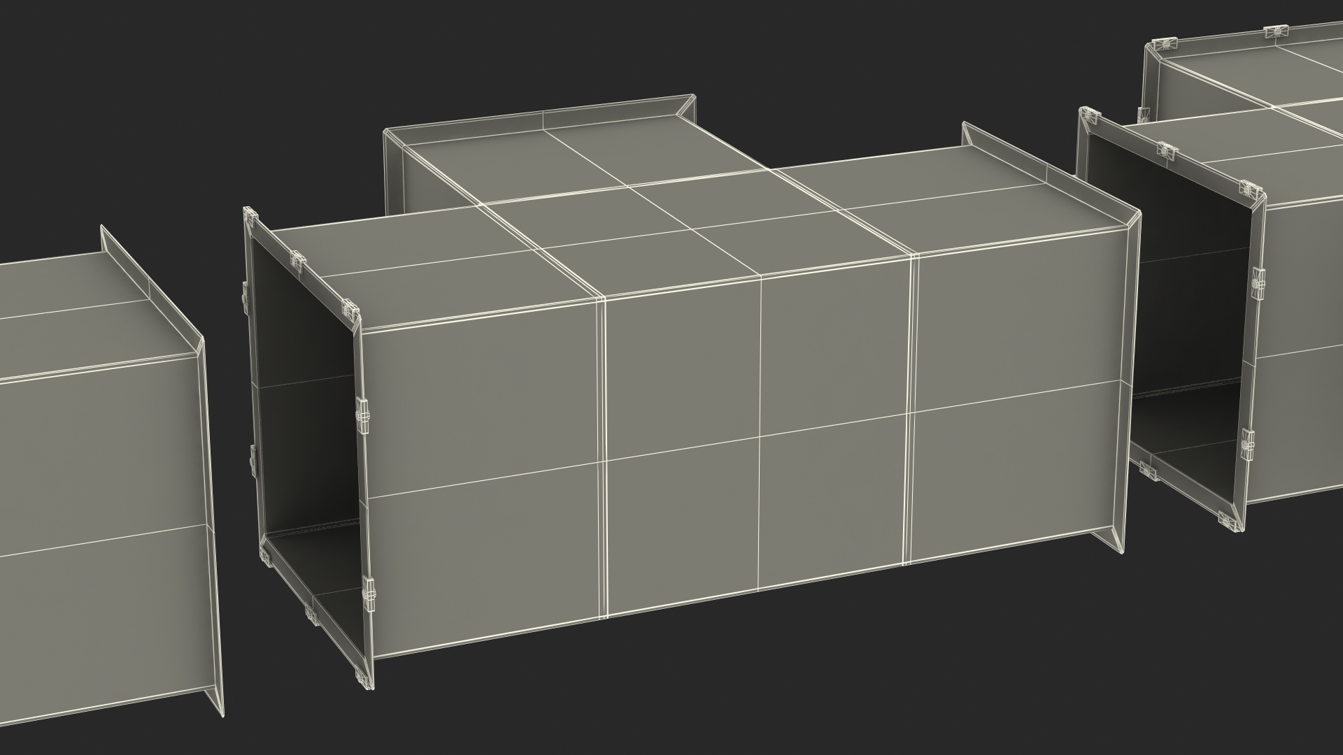 Ventilation Shaft Square System Components 3D