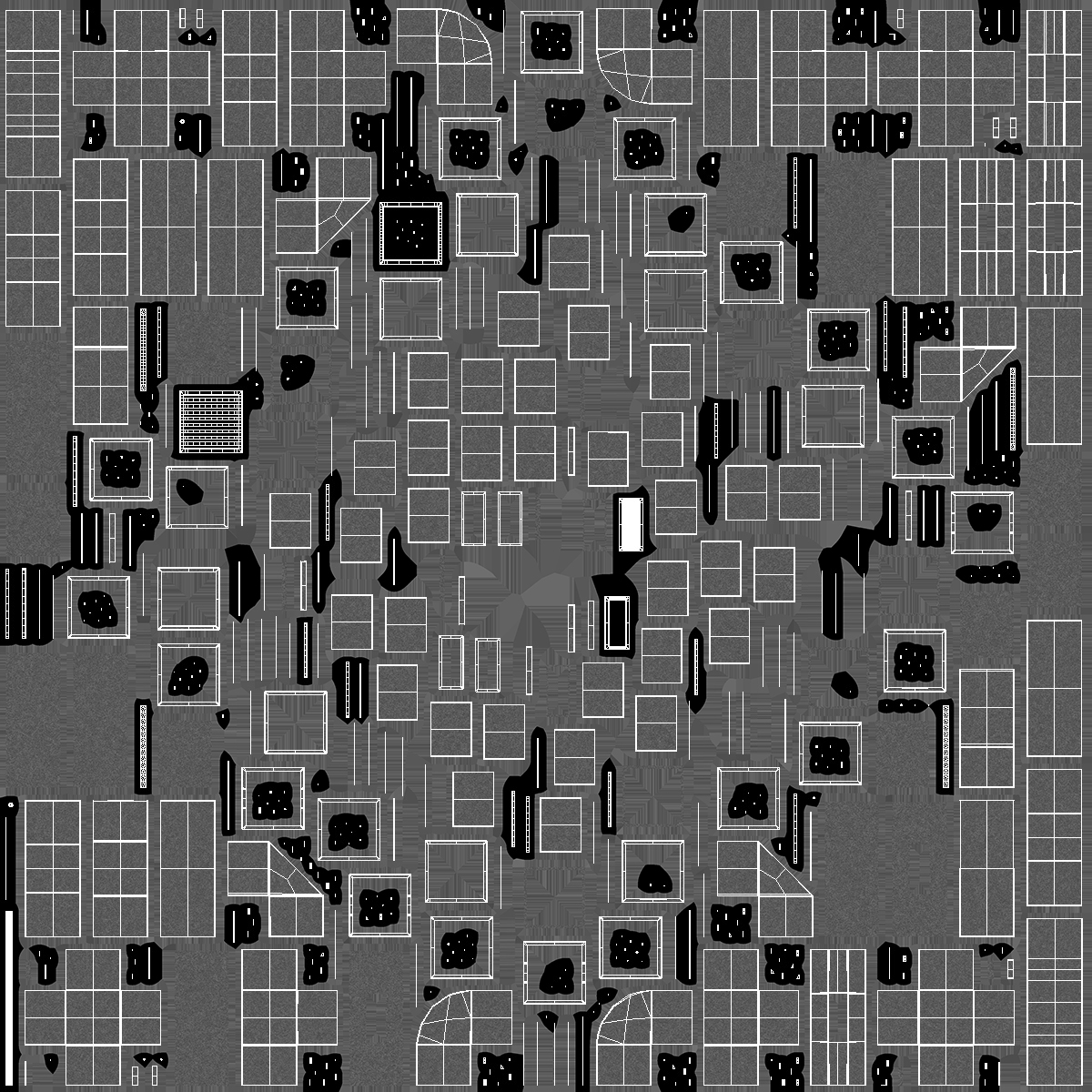 Ventilation Shaft Square System Components 3D
