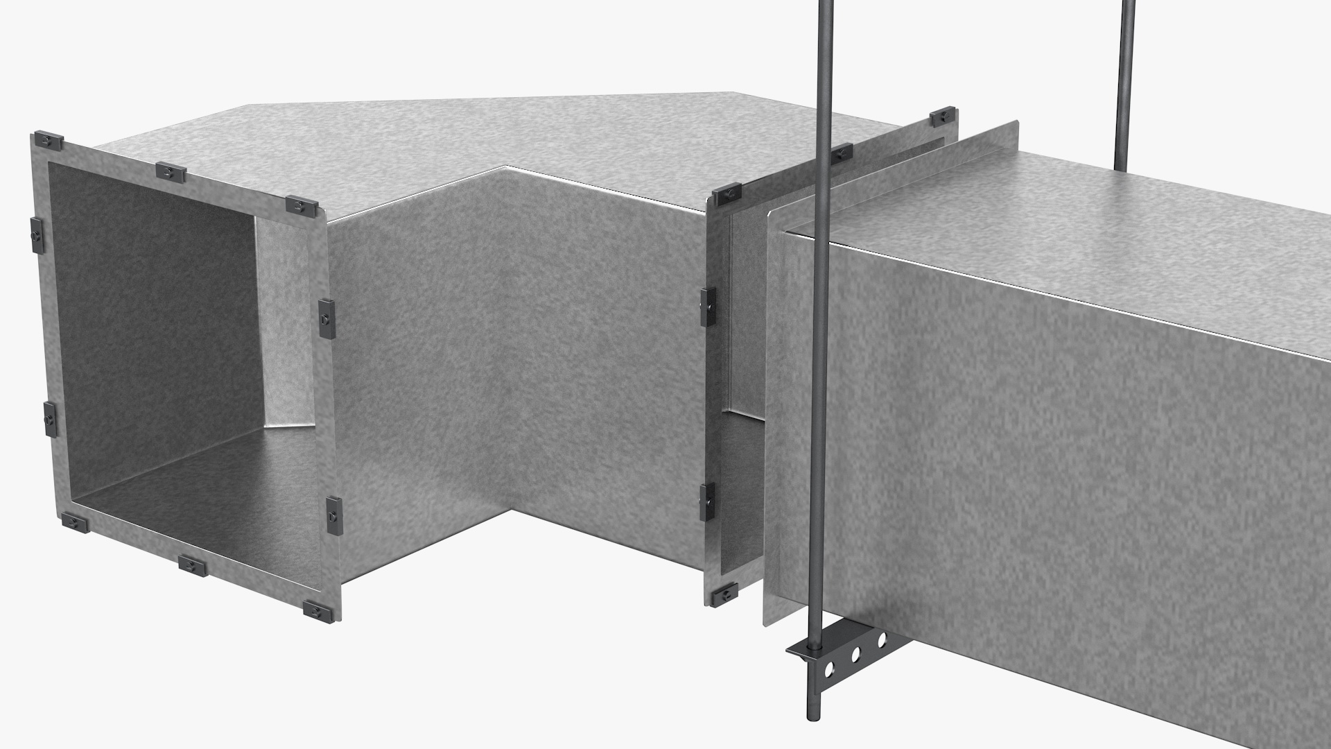 Ventilation Shaft Square System Components 3D