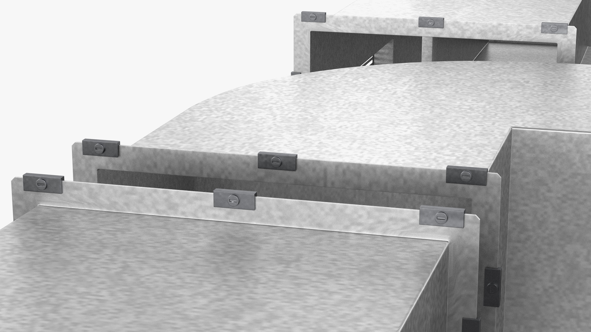 Ventilation Shaft Square System Components 3D