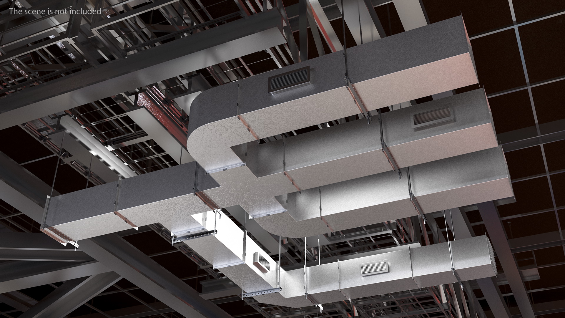 Ventilation Shaft Square System Components 3D