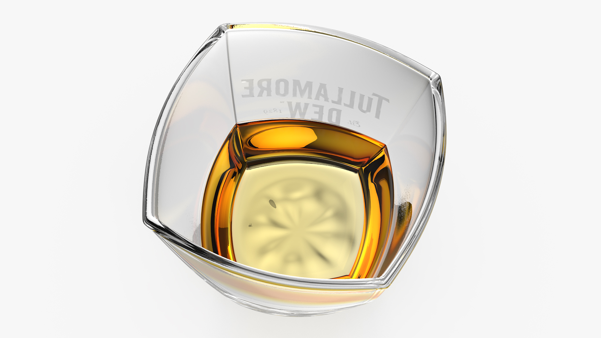 3D Tullamore Dew Rocks Glass With Whiskey model
