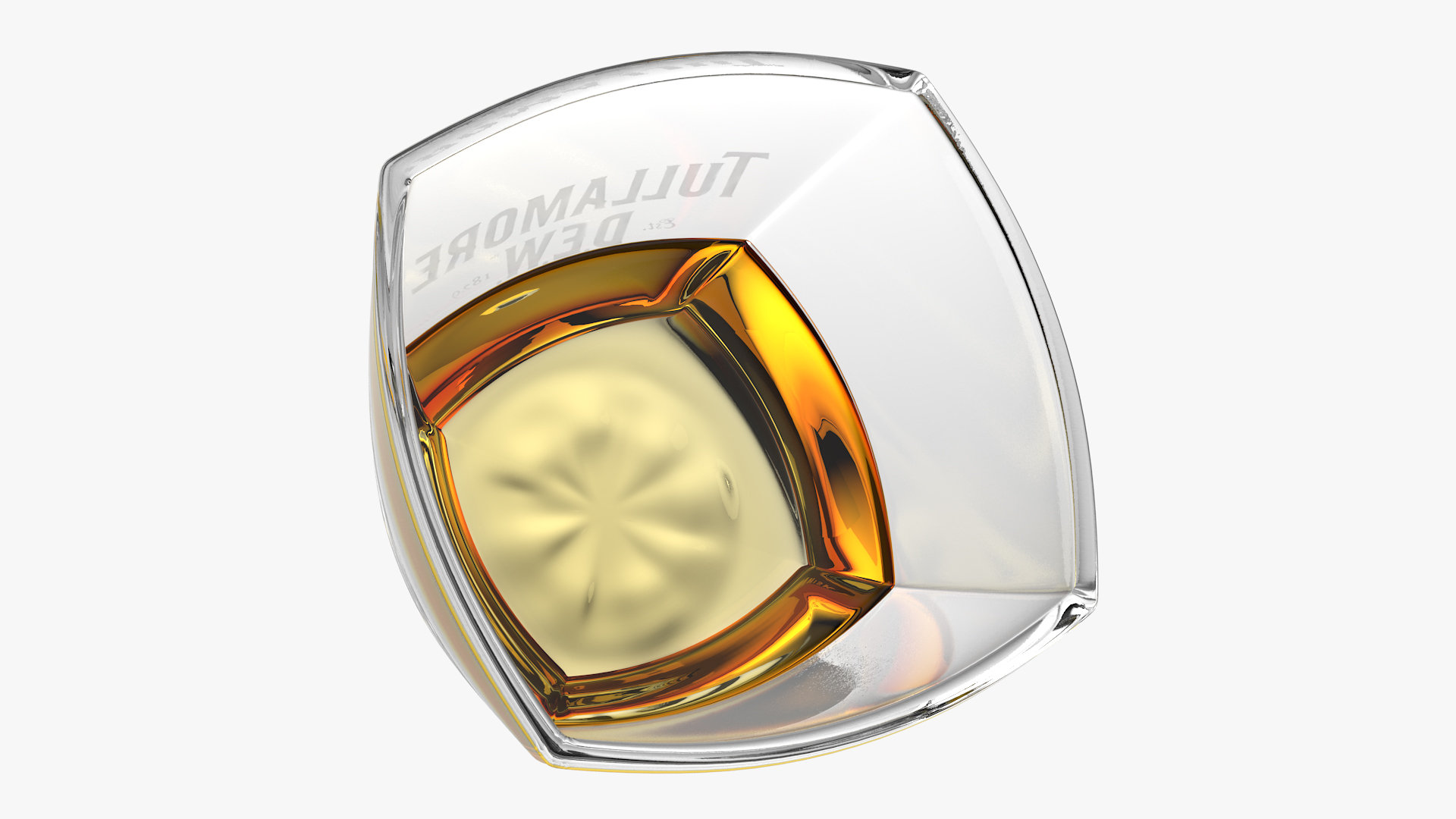 3D Tullamore Dew Rocks Glass With Whiskey model