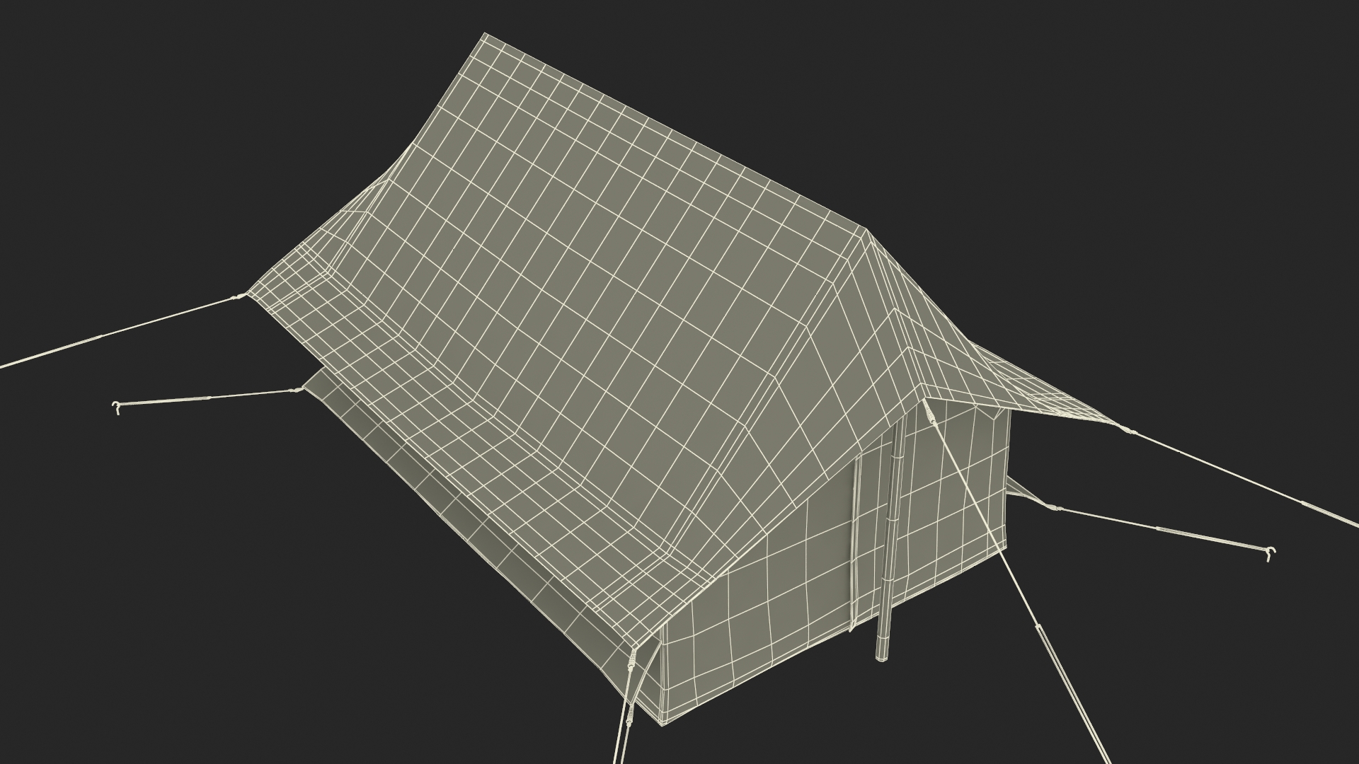 3D model Vintage Green Cabin Ridge Tent