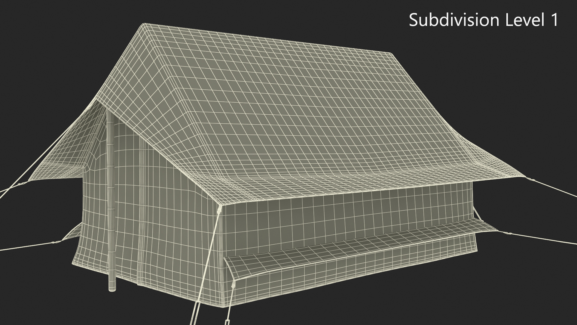 3D model Vintage Green Cabin Ridge Tent
