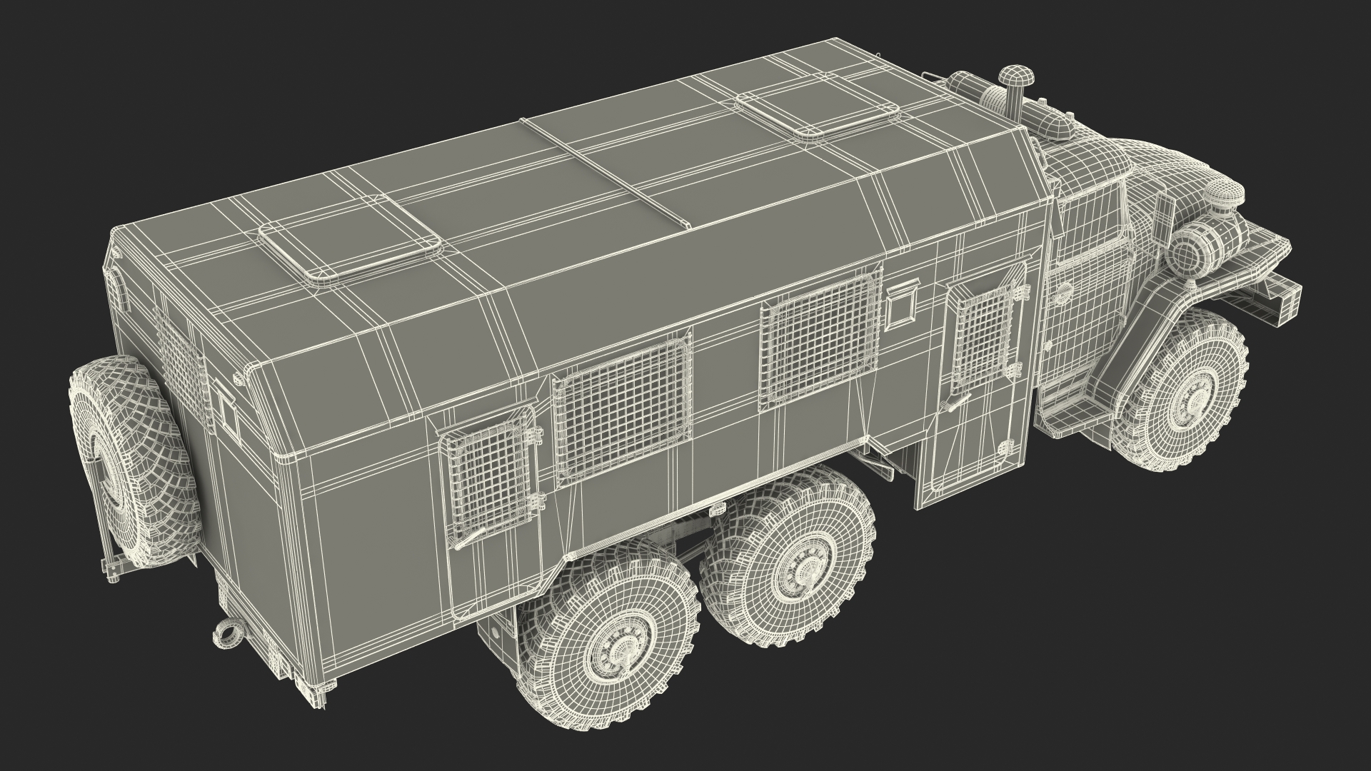 3D URAL 4320 Police Truck Simple Interior model
