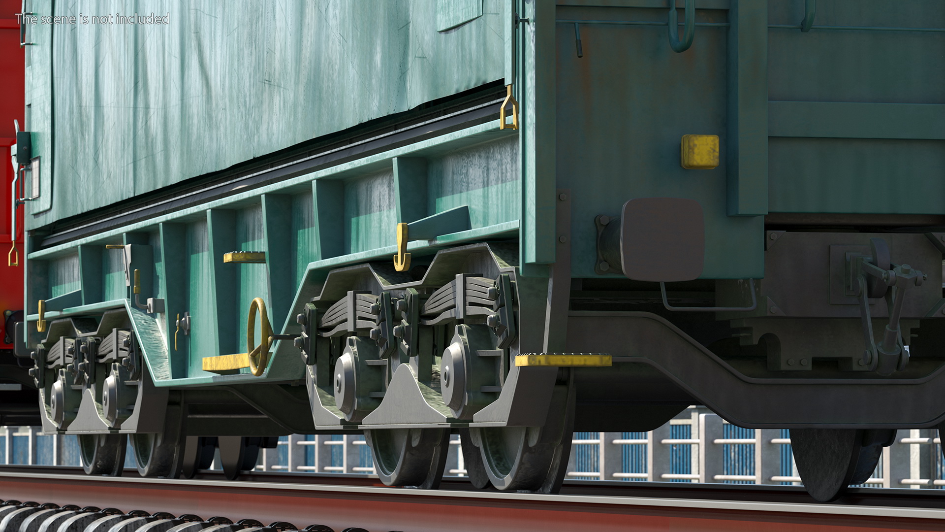 3D Tarpaulin Freight Wagon Closed Dirty
