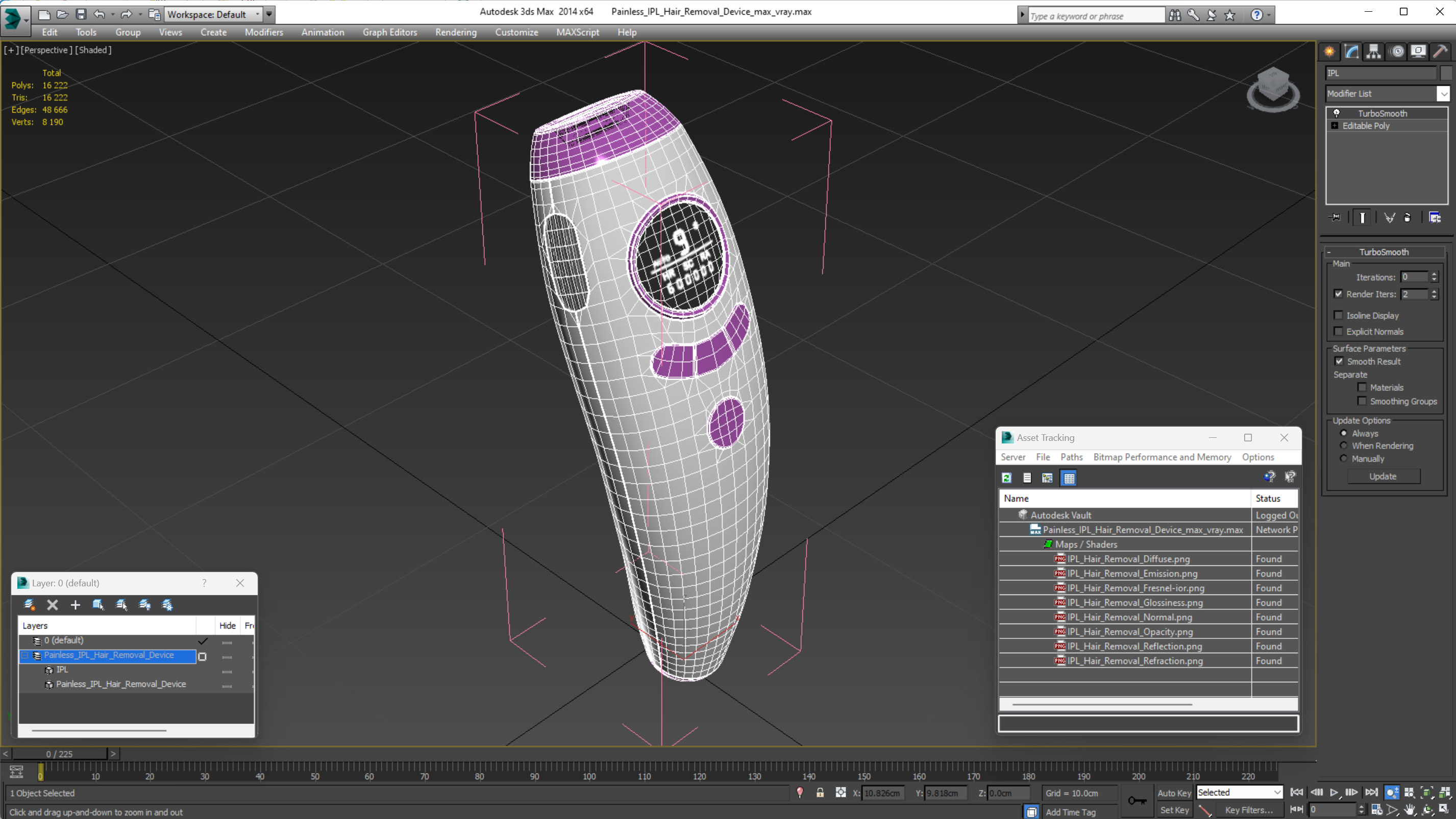 Painless IPL Hair Removal Device 3D