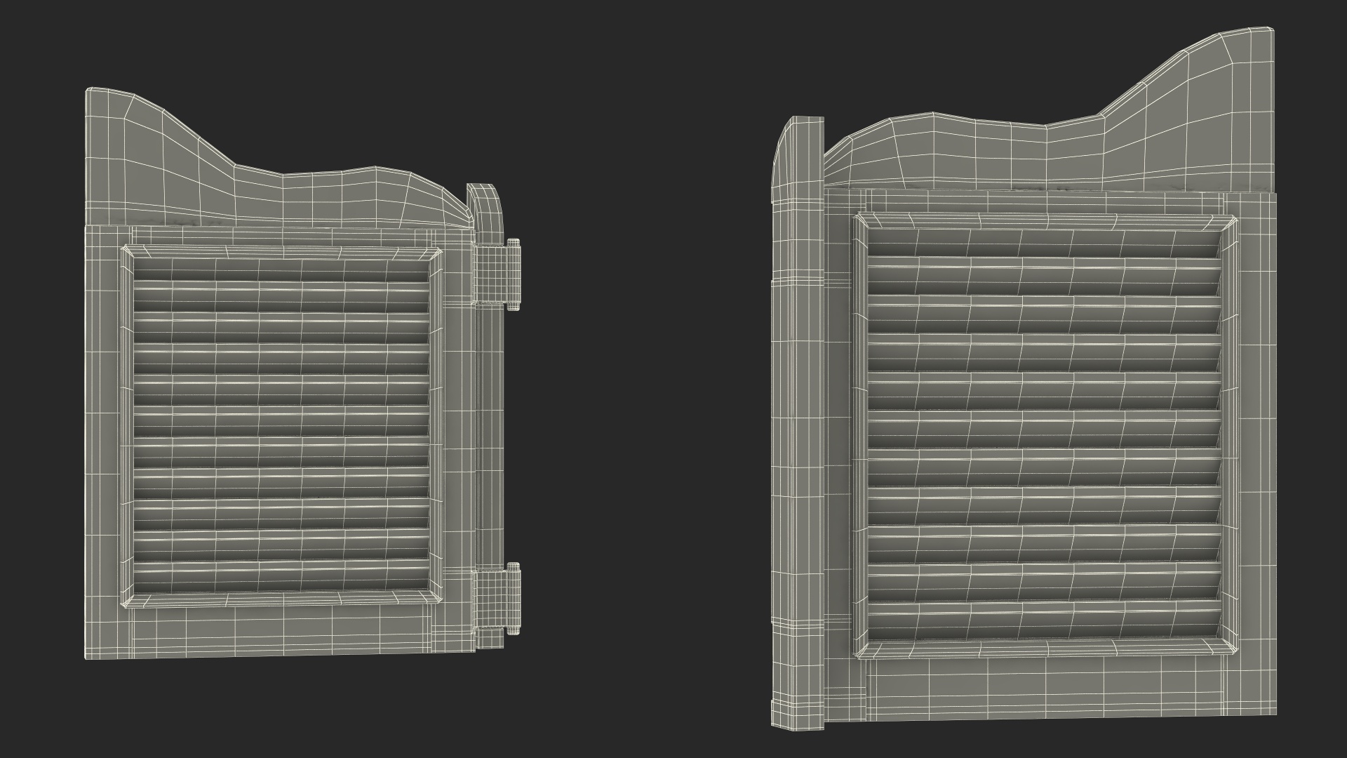 Old Wood Saloon Doors Rigged for Maya 3D