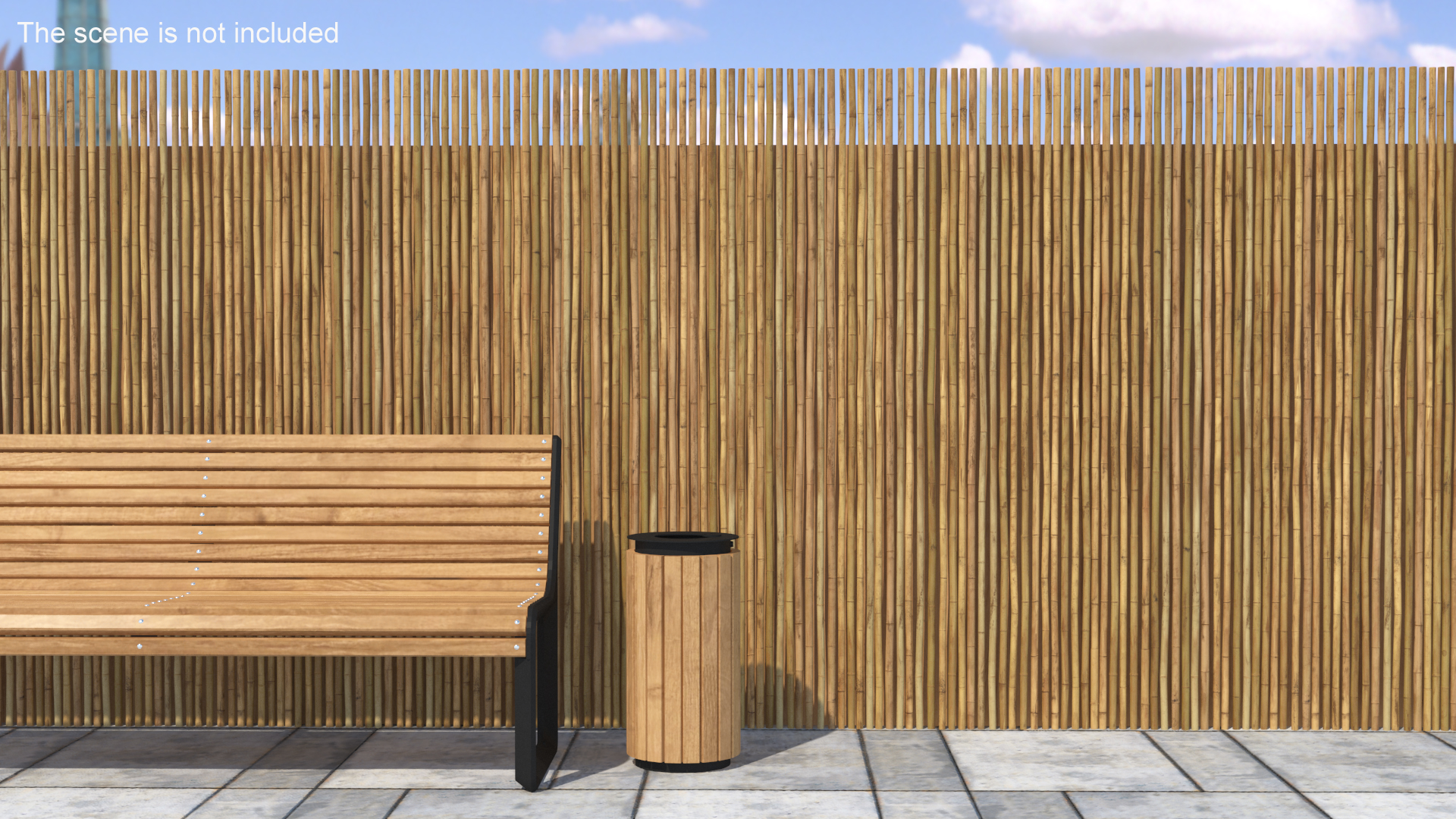 3D Bamboo Fence Dark Color model
