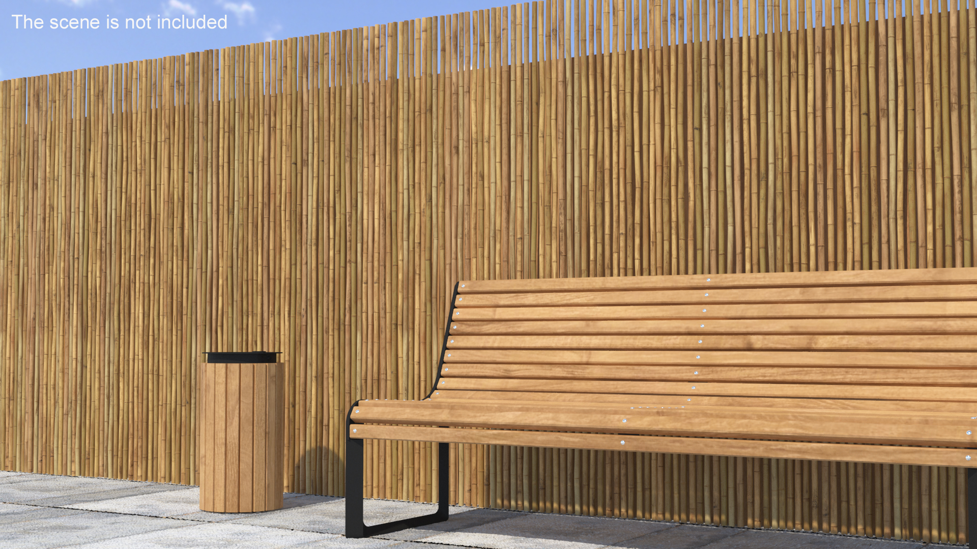 3D Bamboo Fence Dark Color model