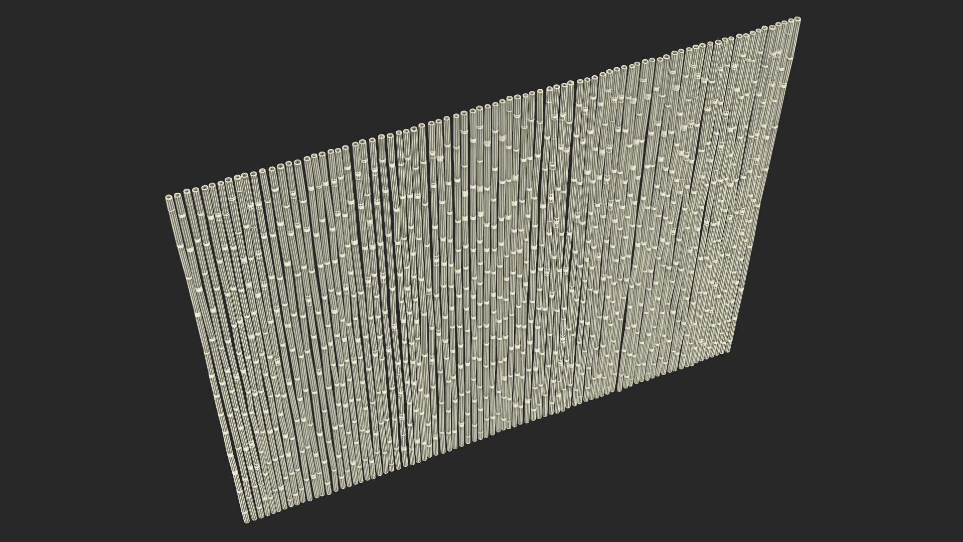 3D Bamboo Fence Dark Color model