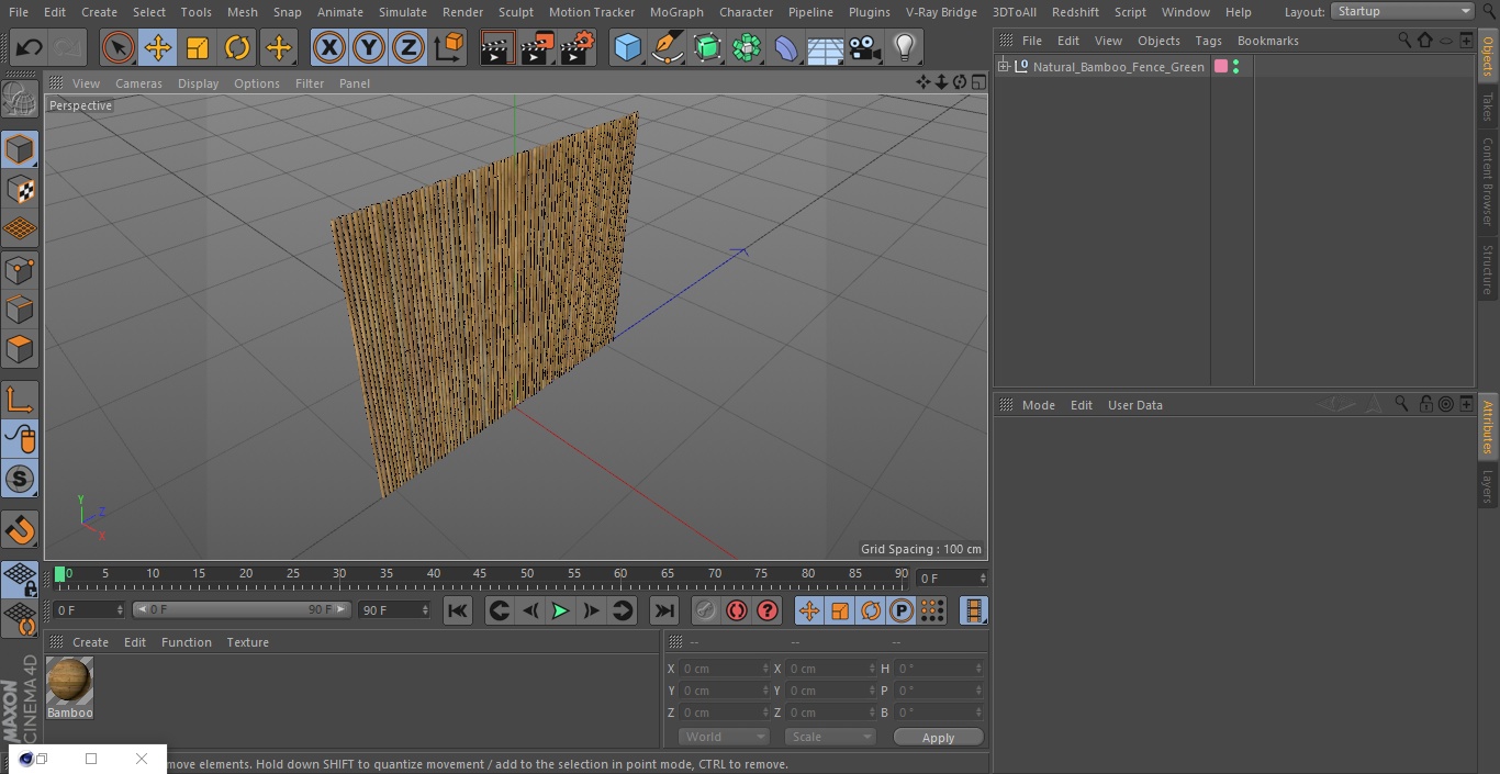 3D Bamboo Fence Dark Color model